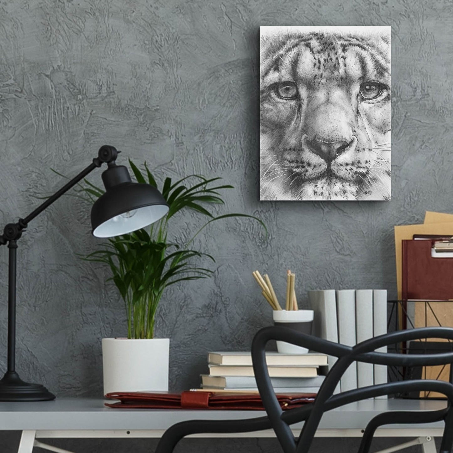 Epic Art 'Up Close Snow Leopard' by Barbara Keith, Acrylic Glass Wall Art,12x16