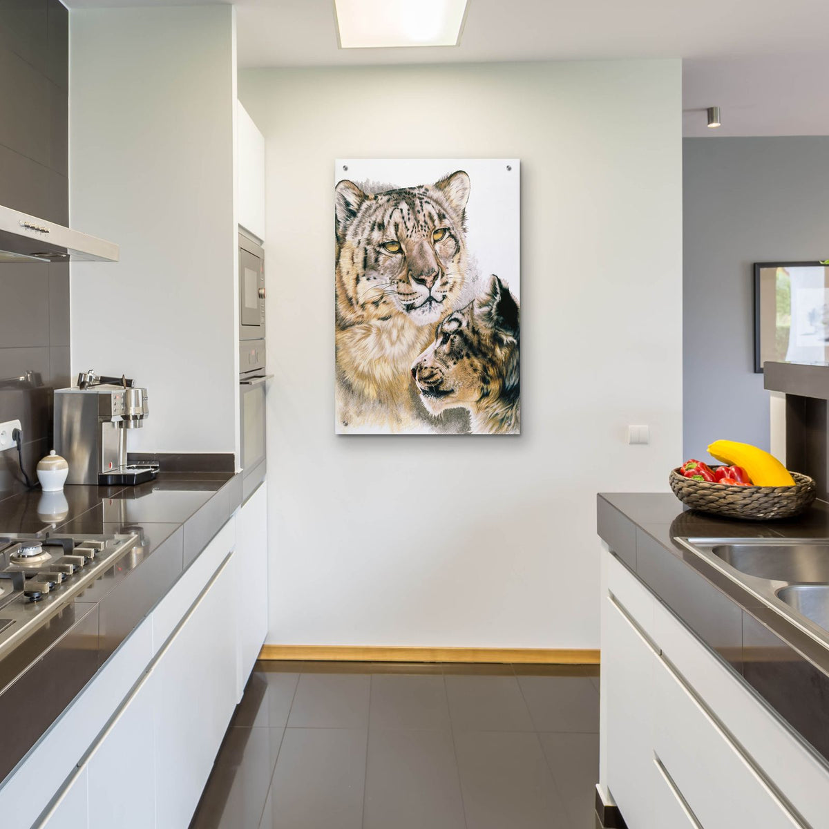 Panthera Uncia by Barbara Keith - 24x36 acrylic wall art in a room