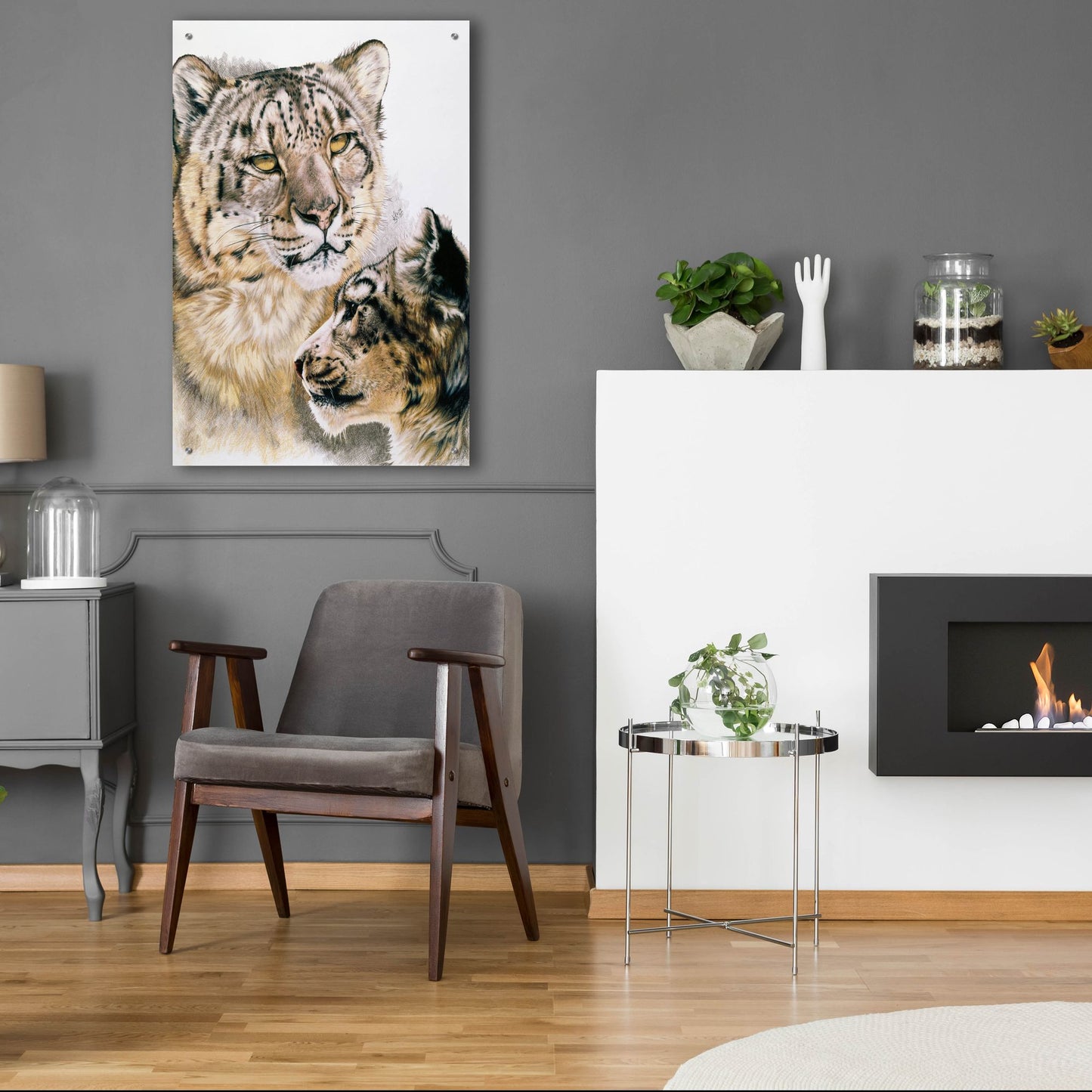 Epic Art 'Panthera Uncia' by Barbara Keith, Acrylic Glass Wall Art,24x36