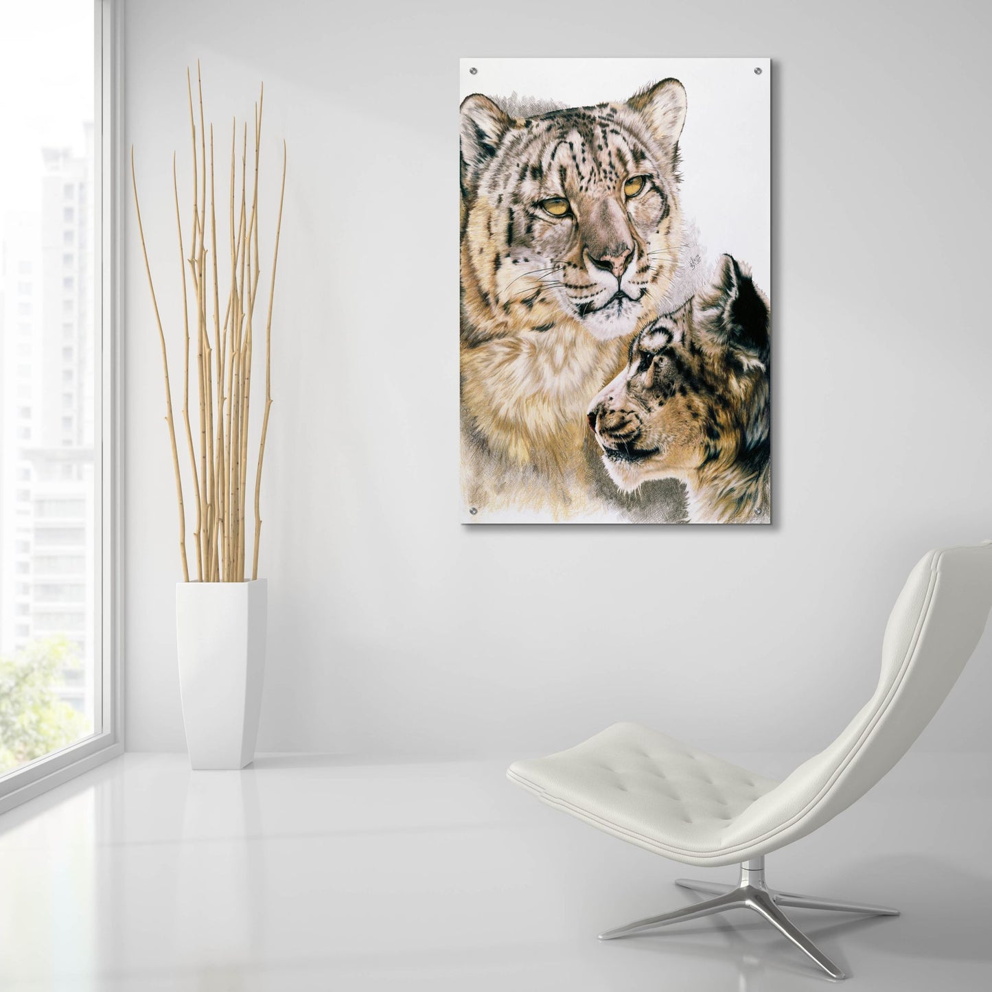 Epic Art 'Panthera Uncia' by Barbara Keith, Acrylic Glass Wall Art,24x36