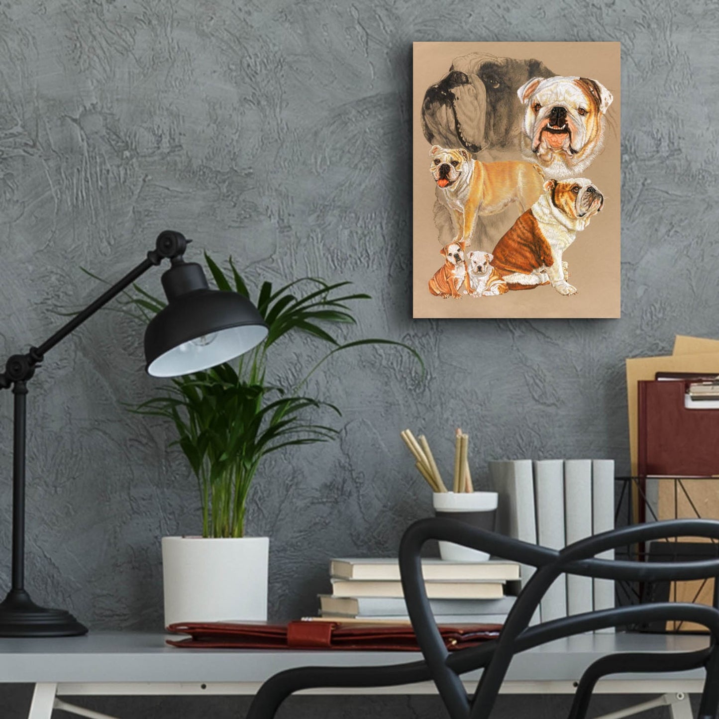 Epic Art 'English Bulldog' by Barbara Keith, Acrylic Glass Wall Art,12x16