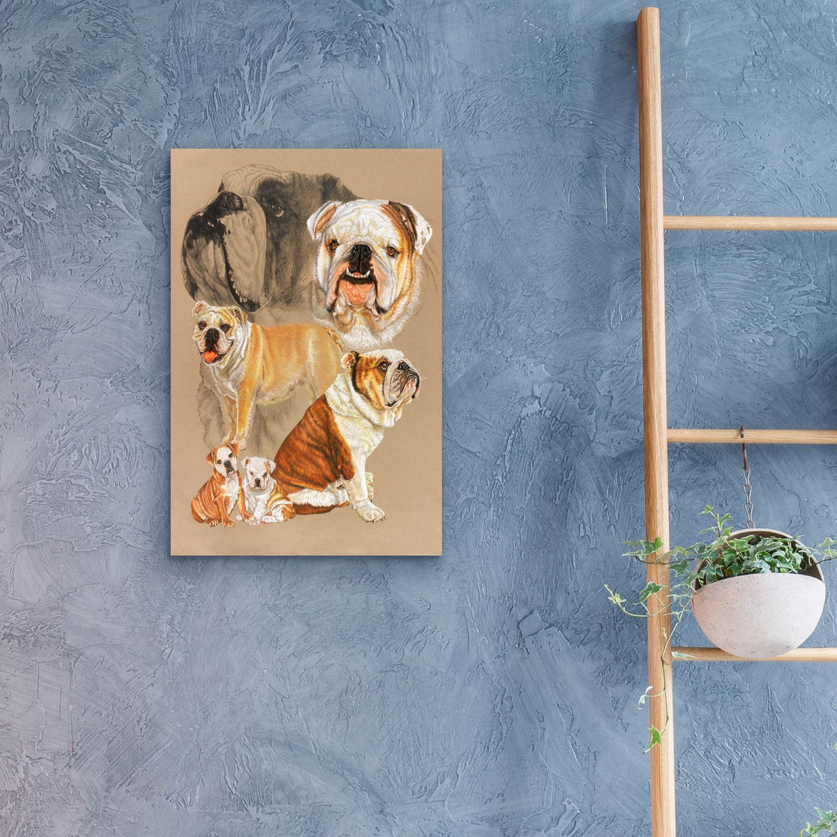 English Bulldog by Barbara Keith - 16x24 acrylic wall art in a room