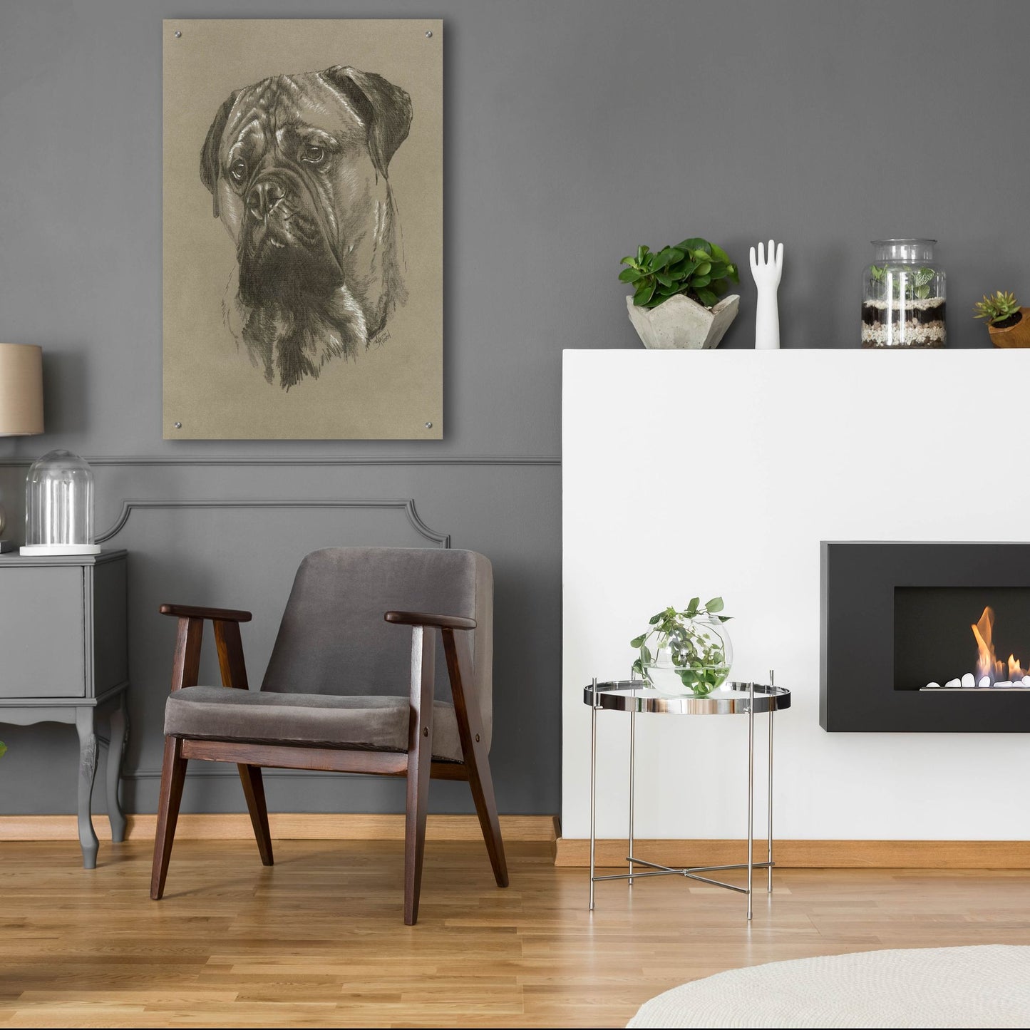 Epic Art 'Bull Mastiff' by Barbara Keith, Acrylic Glass Wall Art,24x36