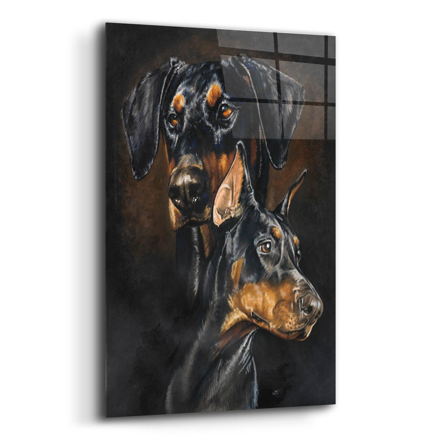 Epic Art 'Doberman Pinscher 2' by Barbara Keith, Acrylic Glass Wall Art,12x16