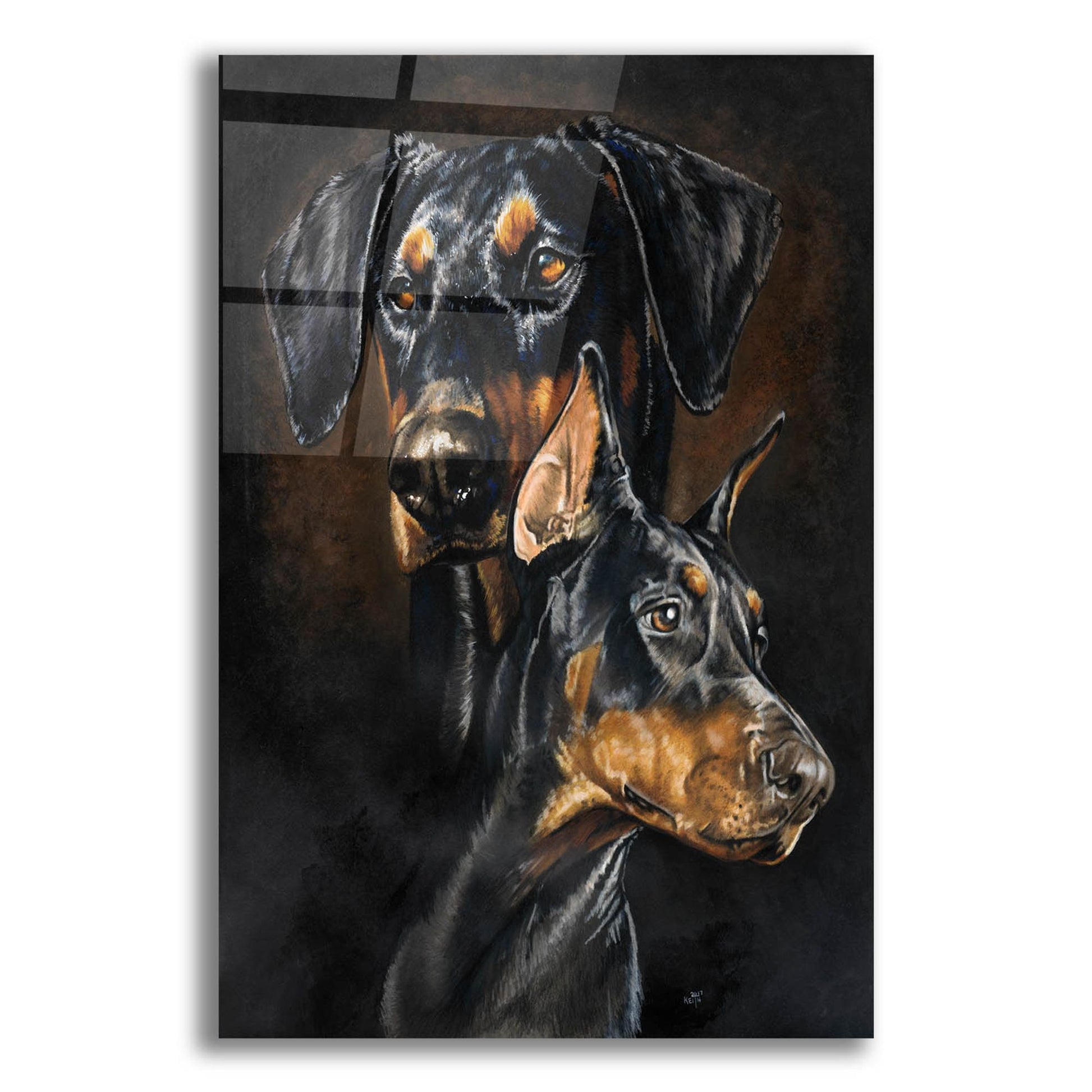 Epic Art 'Doberman Pinscher 2' by Barbara Keith, Acrylic Glass Wall Art,12x16