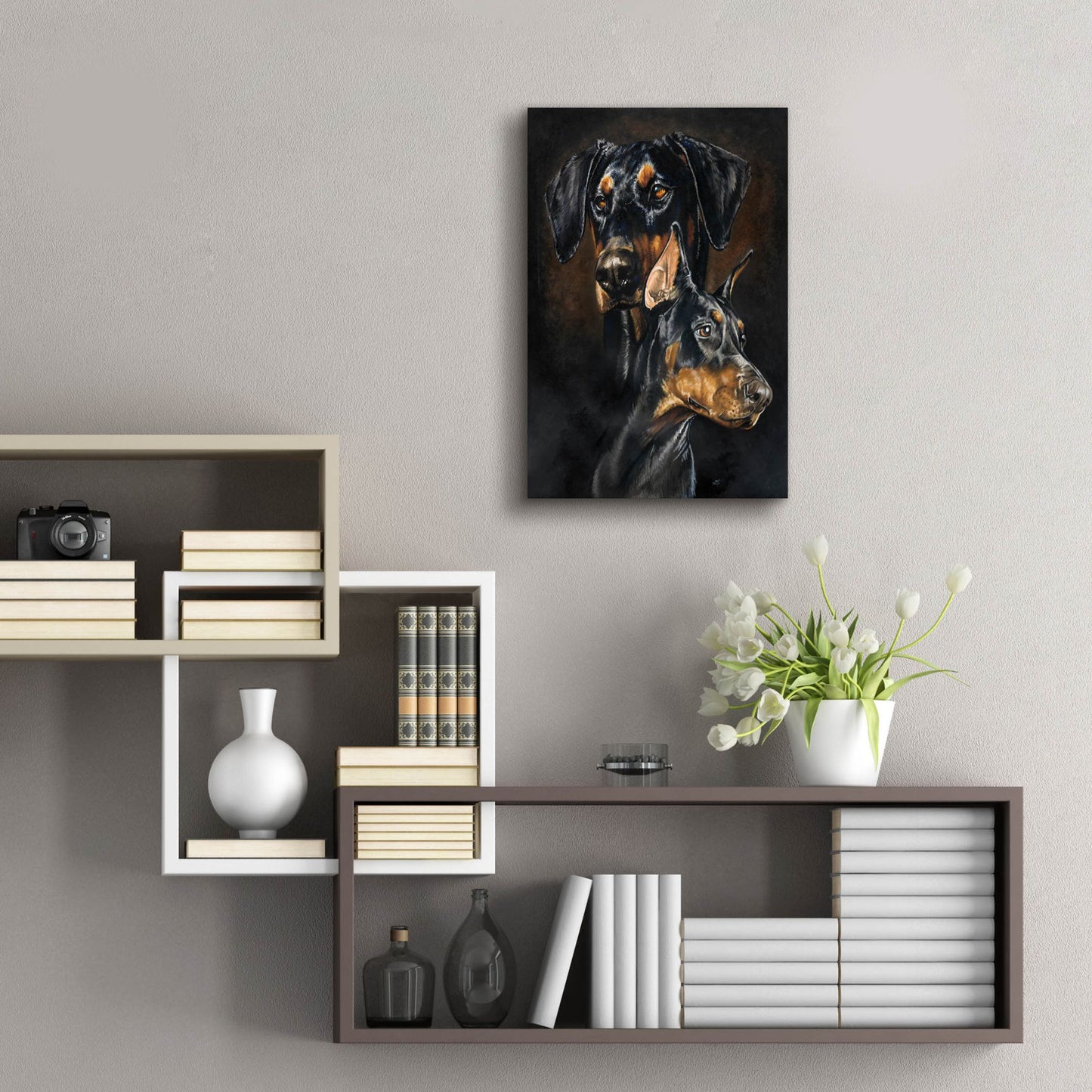 Epic Art 'Doberman Pinscher 2' by Barbara Keith, Acrylic Glass Wall Art,16x24