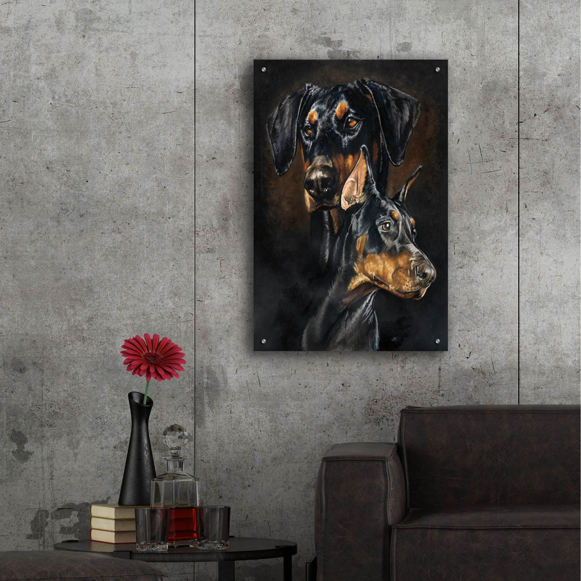 Epic Art 'Doberman Pinscher 2' by Barbara Keith, Acrylic Glass Wall Art,24x36