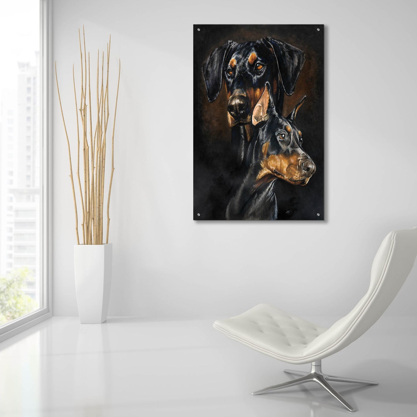 Epic Art 'Doberman Pinscher 2' by Barbara Keith, Acrylic Glass Wall Art,24x36