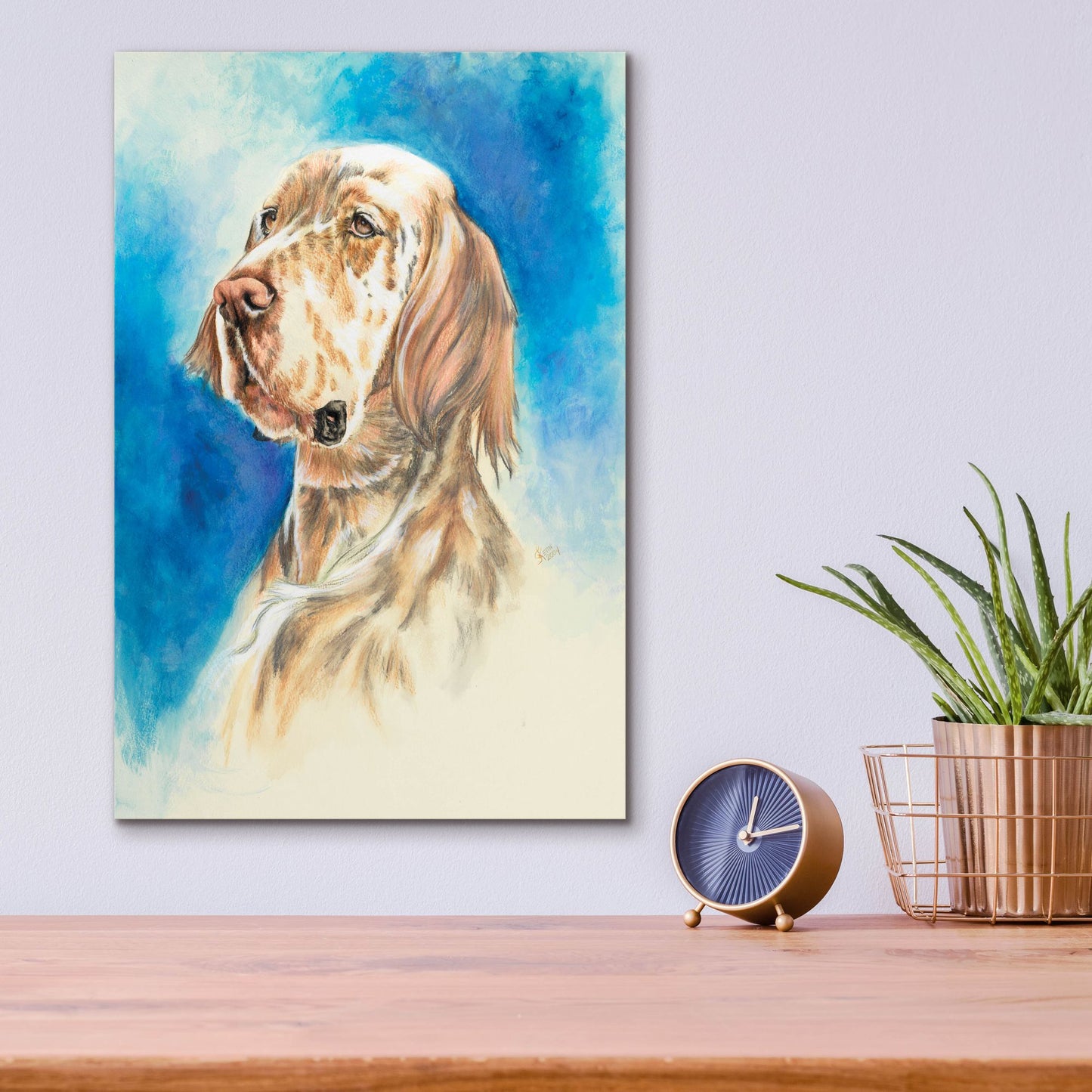 Epic Art 'English Setter' by Barbara Keith, Acrylic Glass Wall Art,12x16