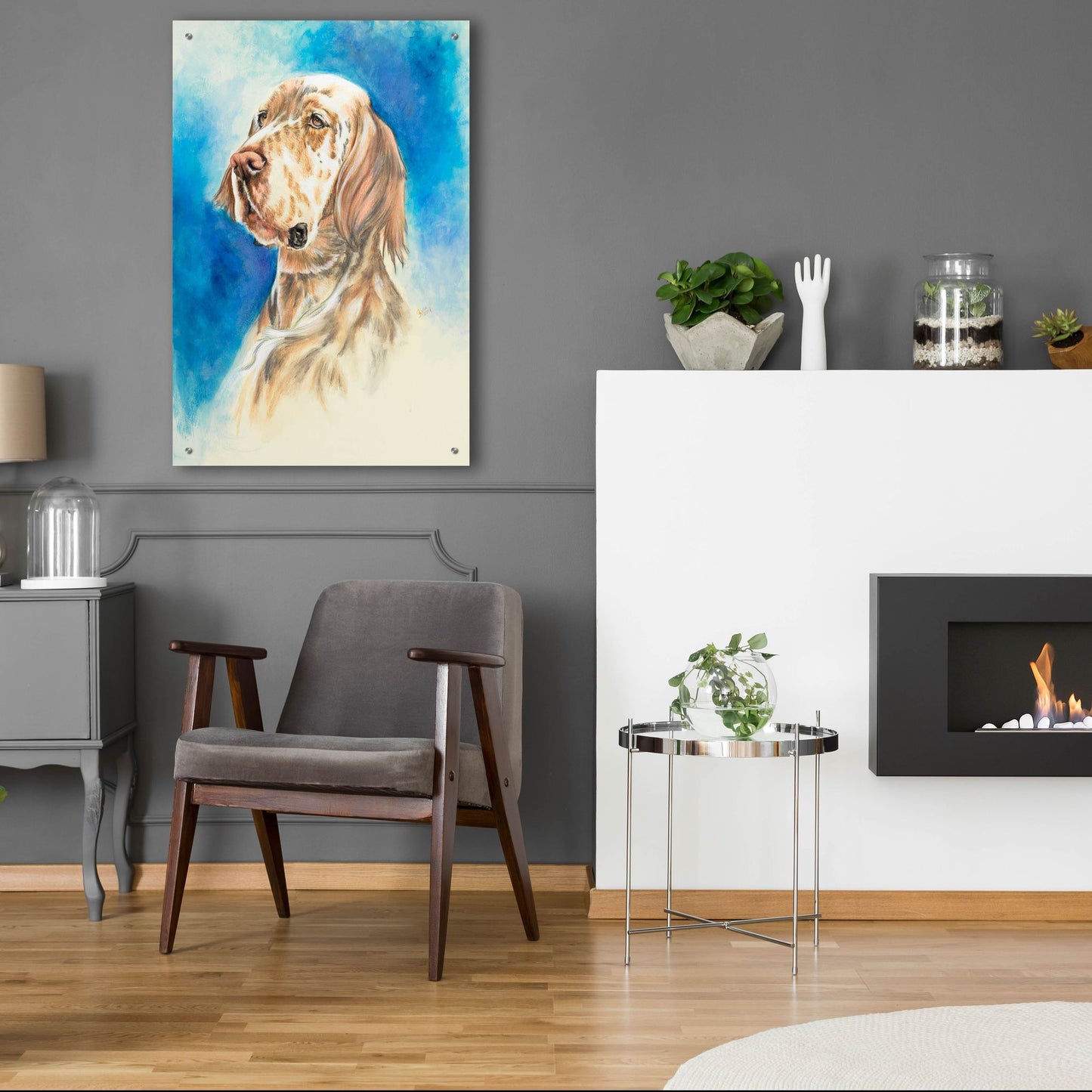 Epic Art 'English Setter' by Barbara Keith, Acrylic Glass Wall Art,24x36