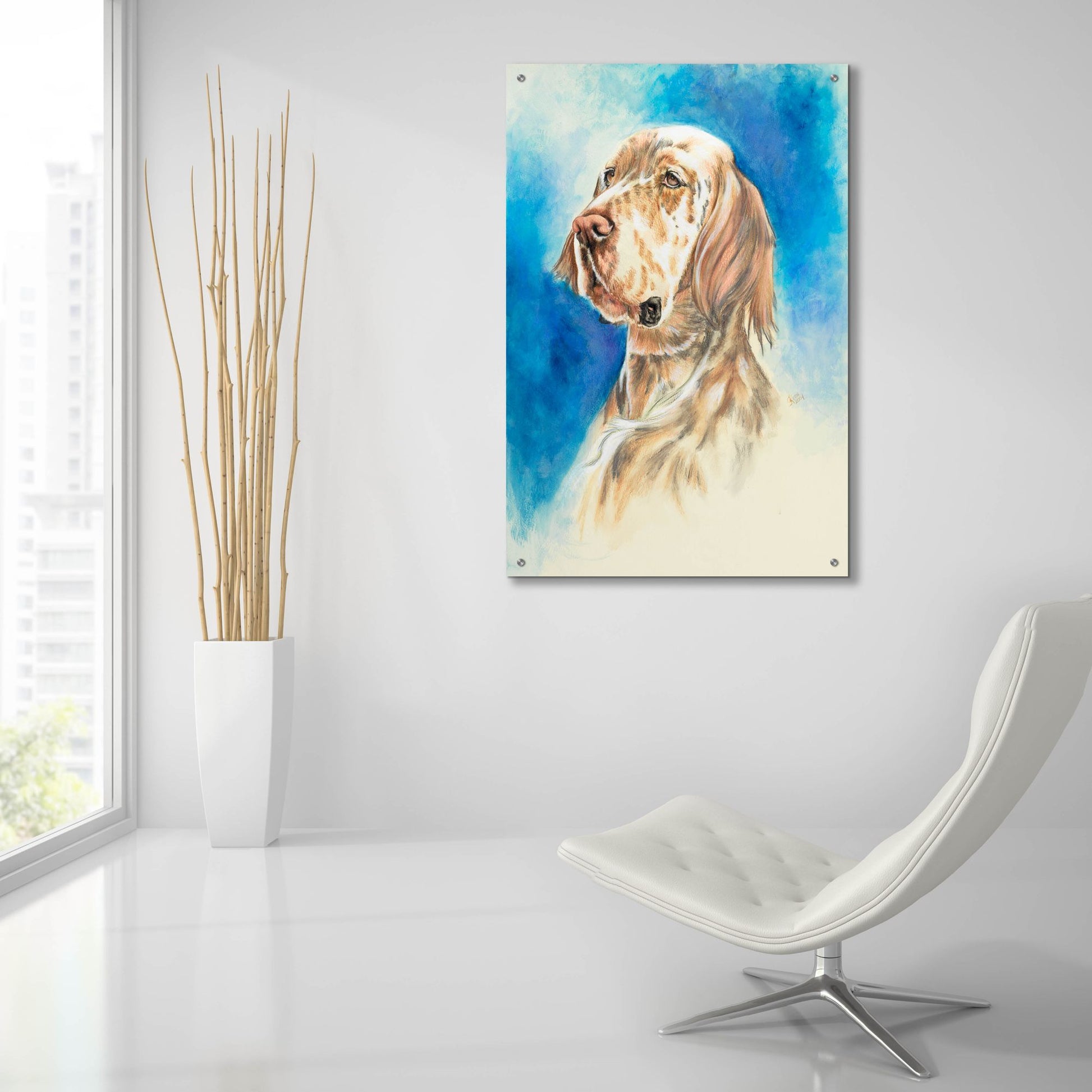 Epic Art 'English Setter' by Barbara Keith, Acrylic Glass Wall Art,24x36