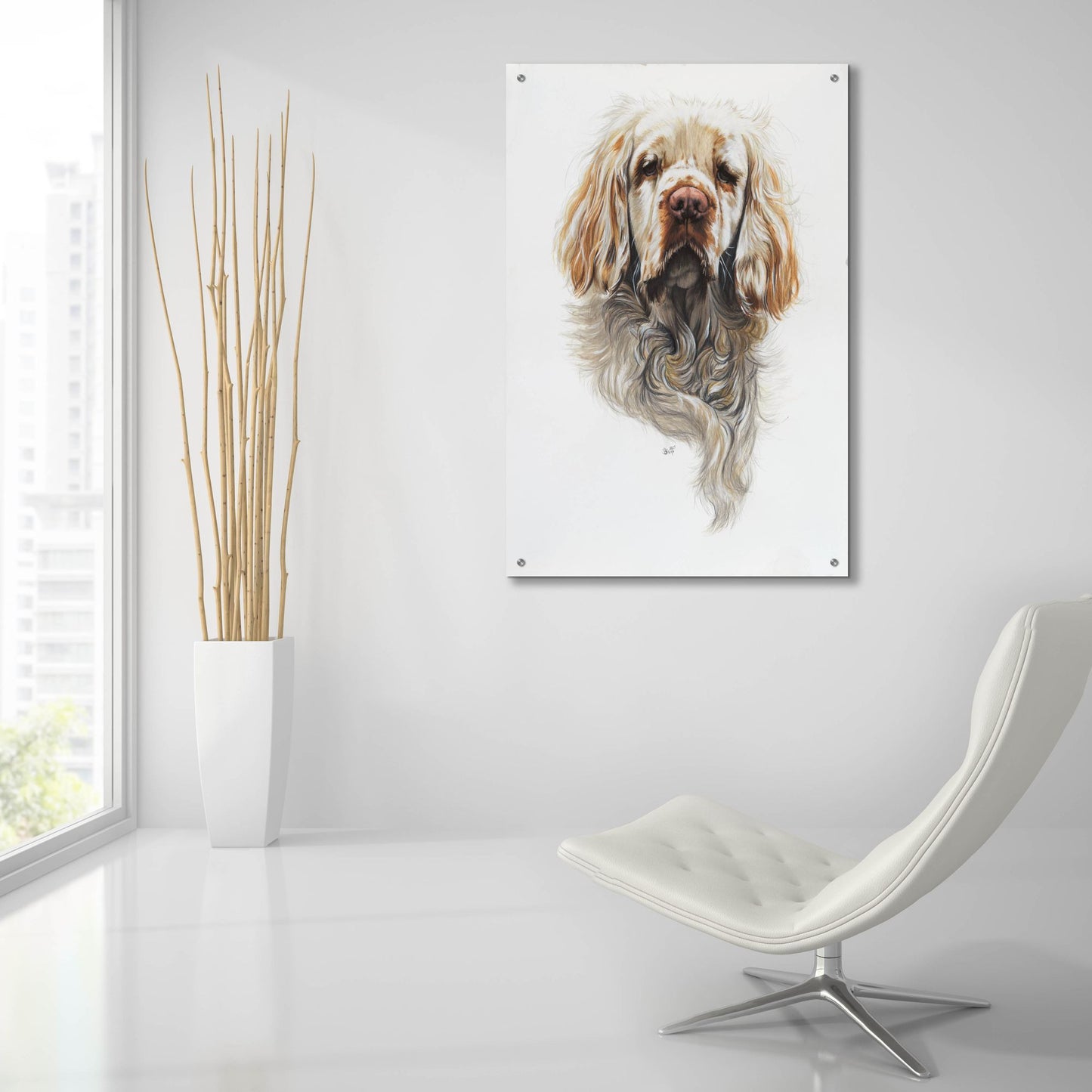 Epic Art 'Clumber Spaniel' by Barbara Keith, Acrylic Glass Wall Art,24x36