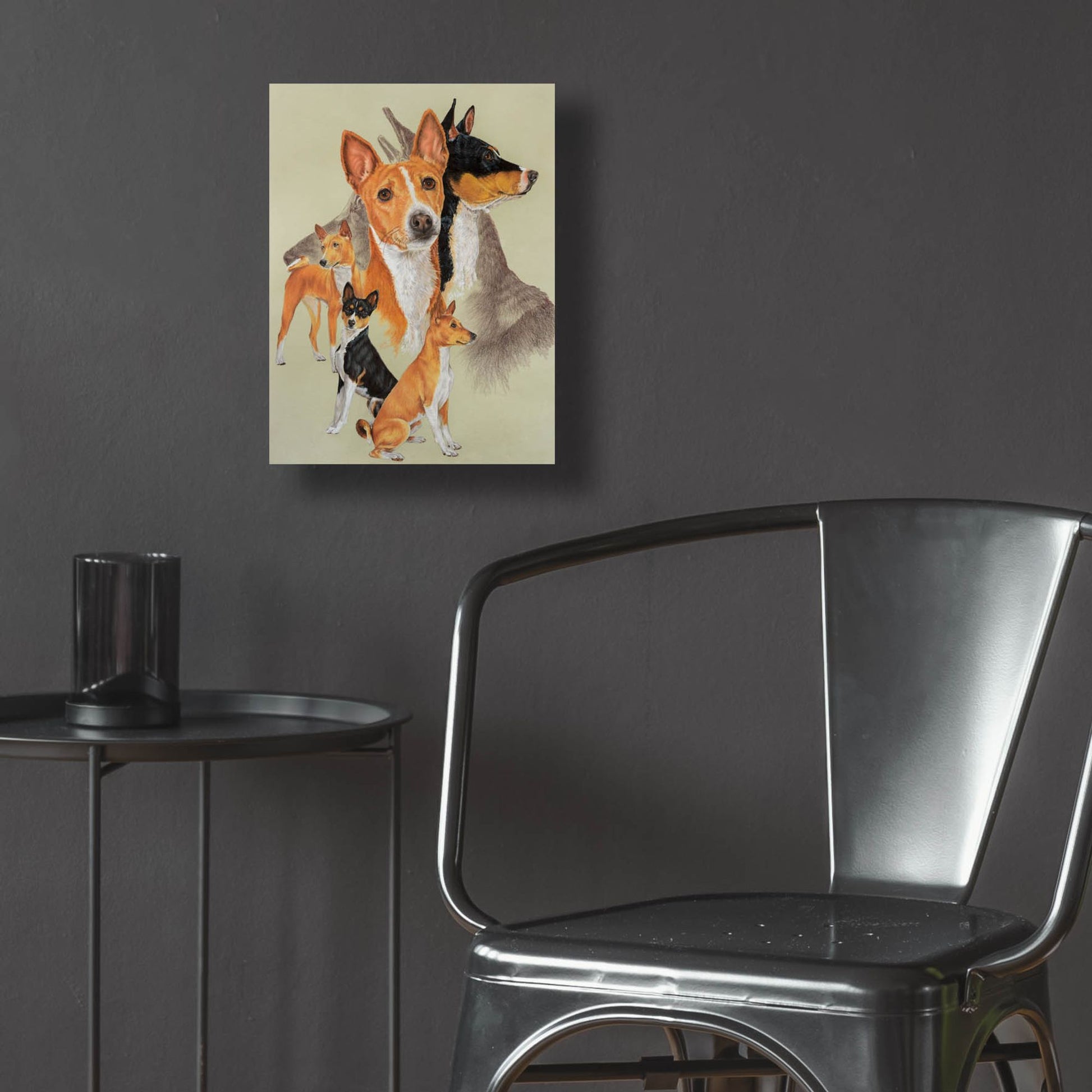 Epic Art 'Basenji and Ghost' by Barbara Keith, Acrylic Glass Wall Art,12x16