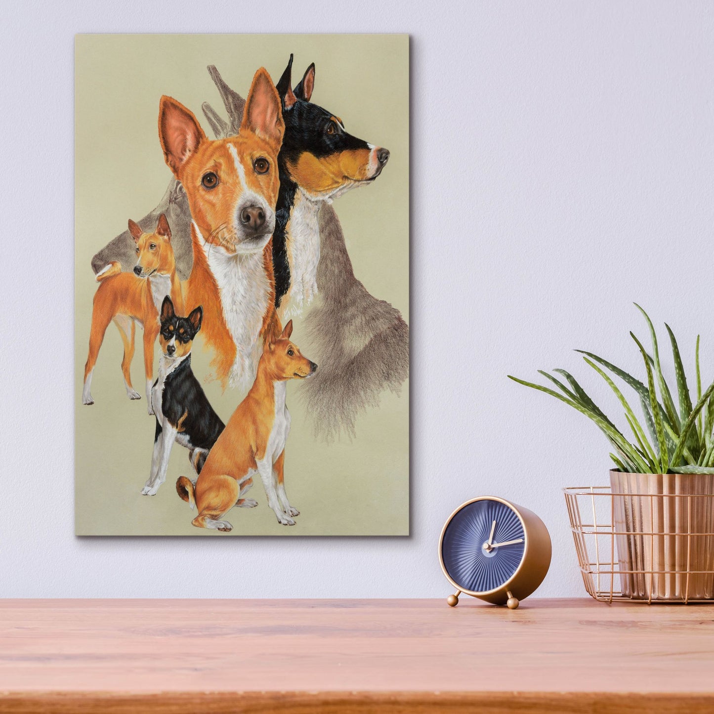 Epic Art 'Basenji and Ghost' by Barbara Keith, Acrylic Glass Wall Art,12x16