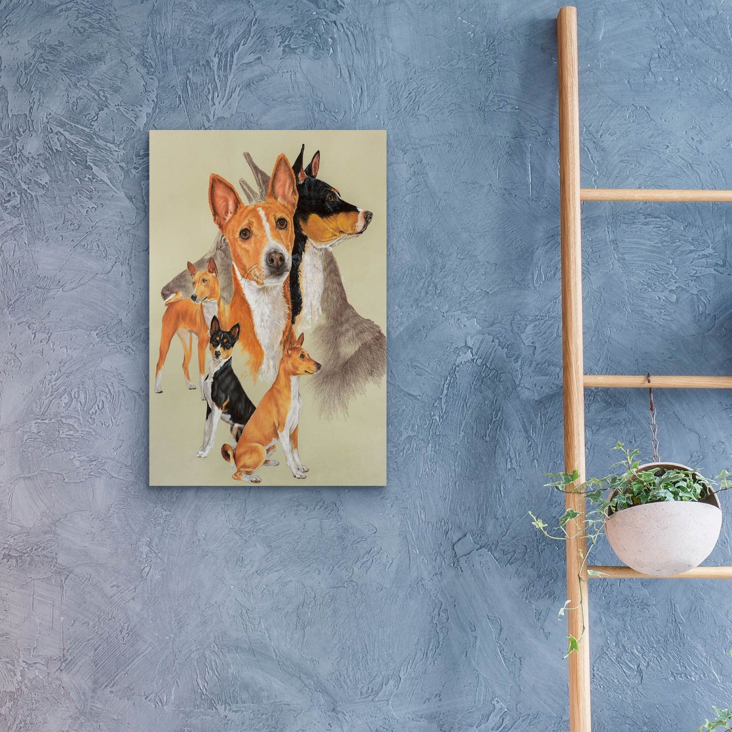 Epic Art 'Basenji and Ghost' by Barbara Keith, Acrylic Glass Wall Art,16x24