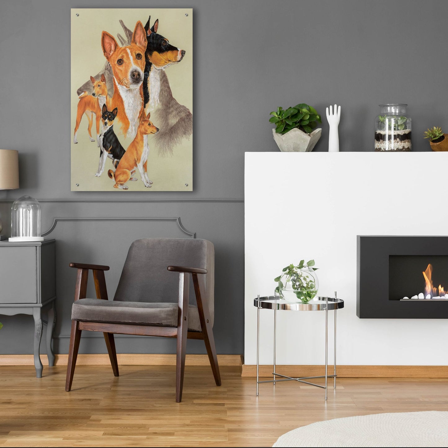 Epic Art 'Basenji and Ghost' by Barbara Keith, Acrylic Glass Wall Art,24x36