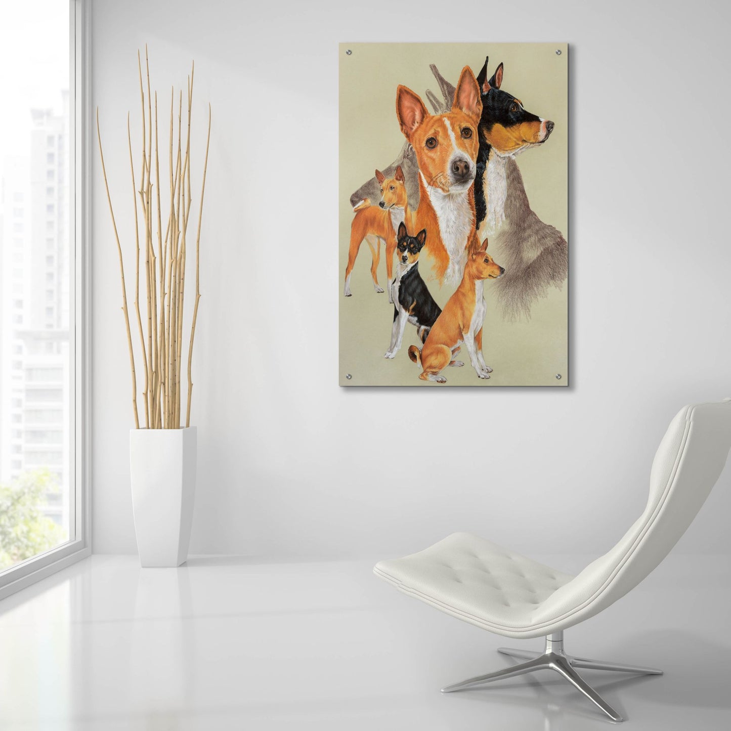 Epic Art 'Basenji and Ghost' by Barbara Keith, Acrylic Glass Wall Art,24x36