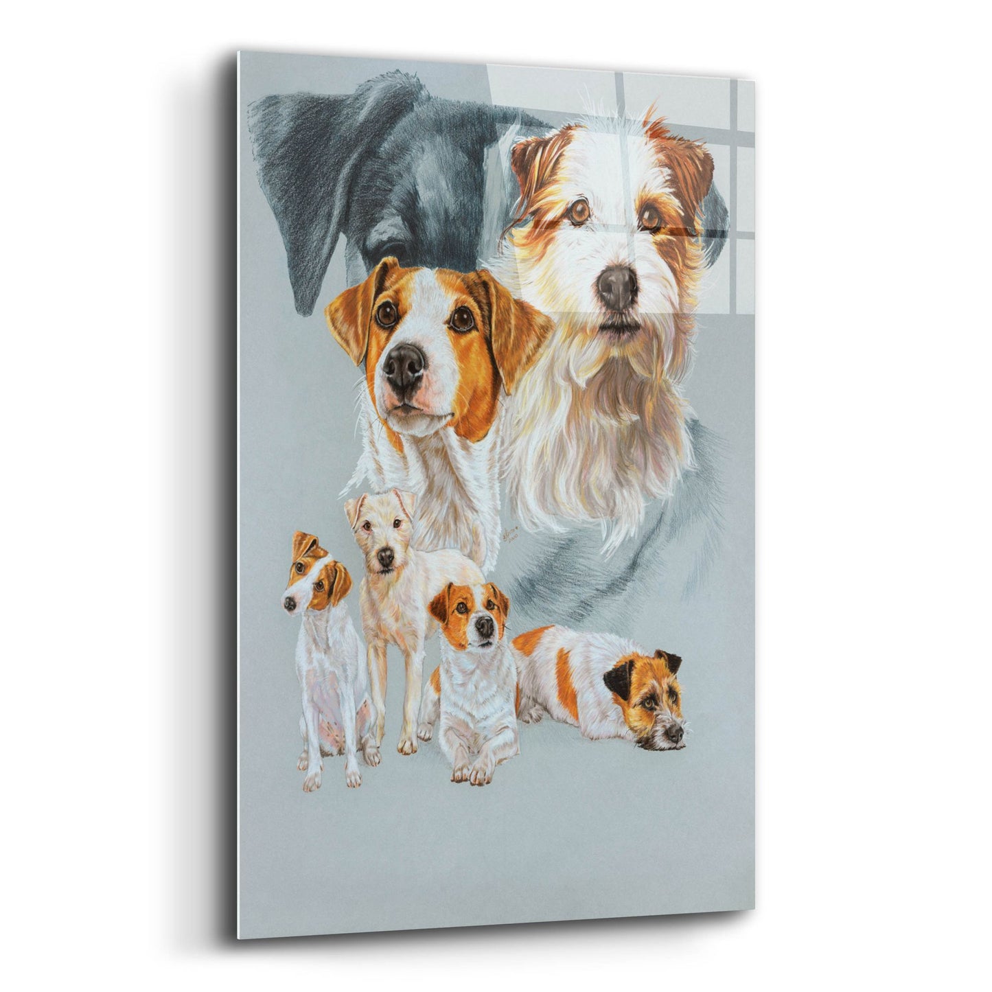 Epic Art 'Jack Russell and Ghost' by Barbara Keith, Acrylic Glass Wall Art,12x16