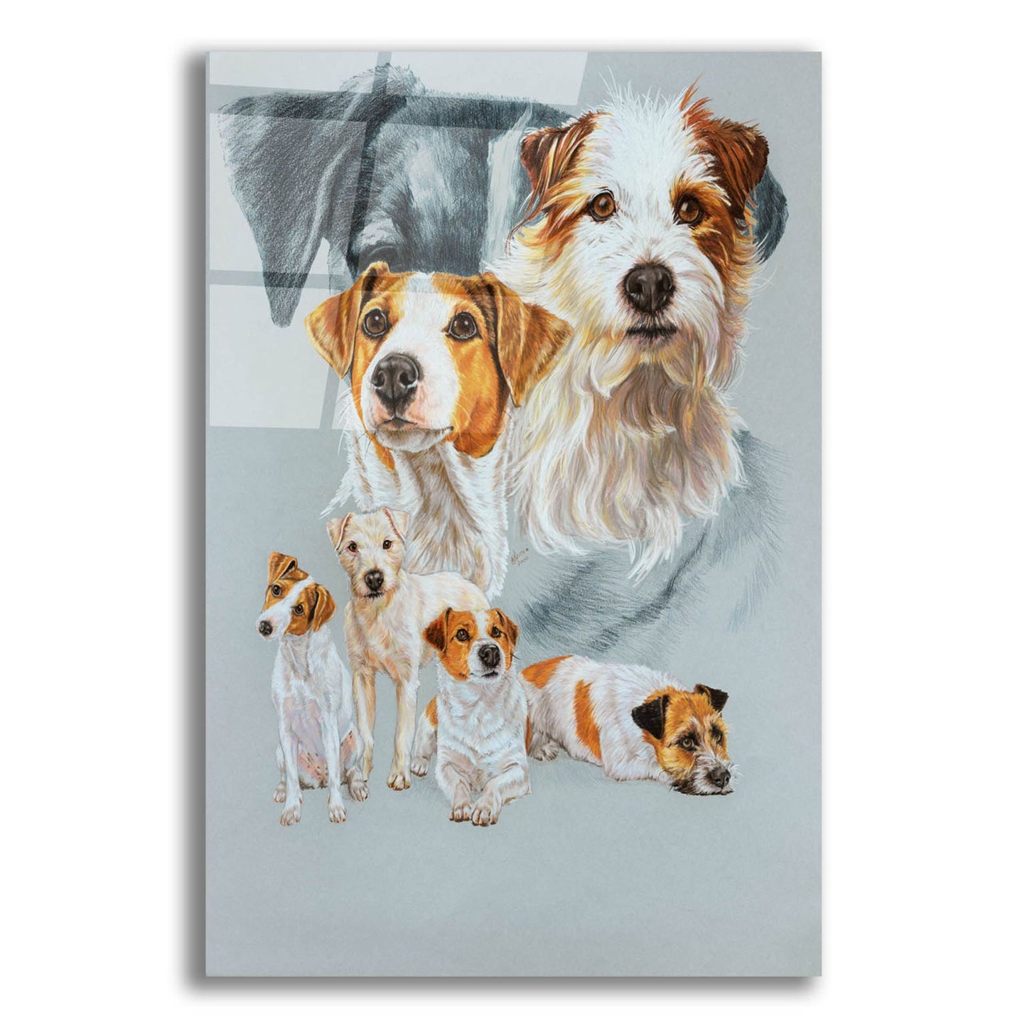 Epic Art 'Jack Russell and Ghost' by Barbara Keith, Acrylic Glass Wall Art,12x16