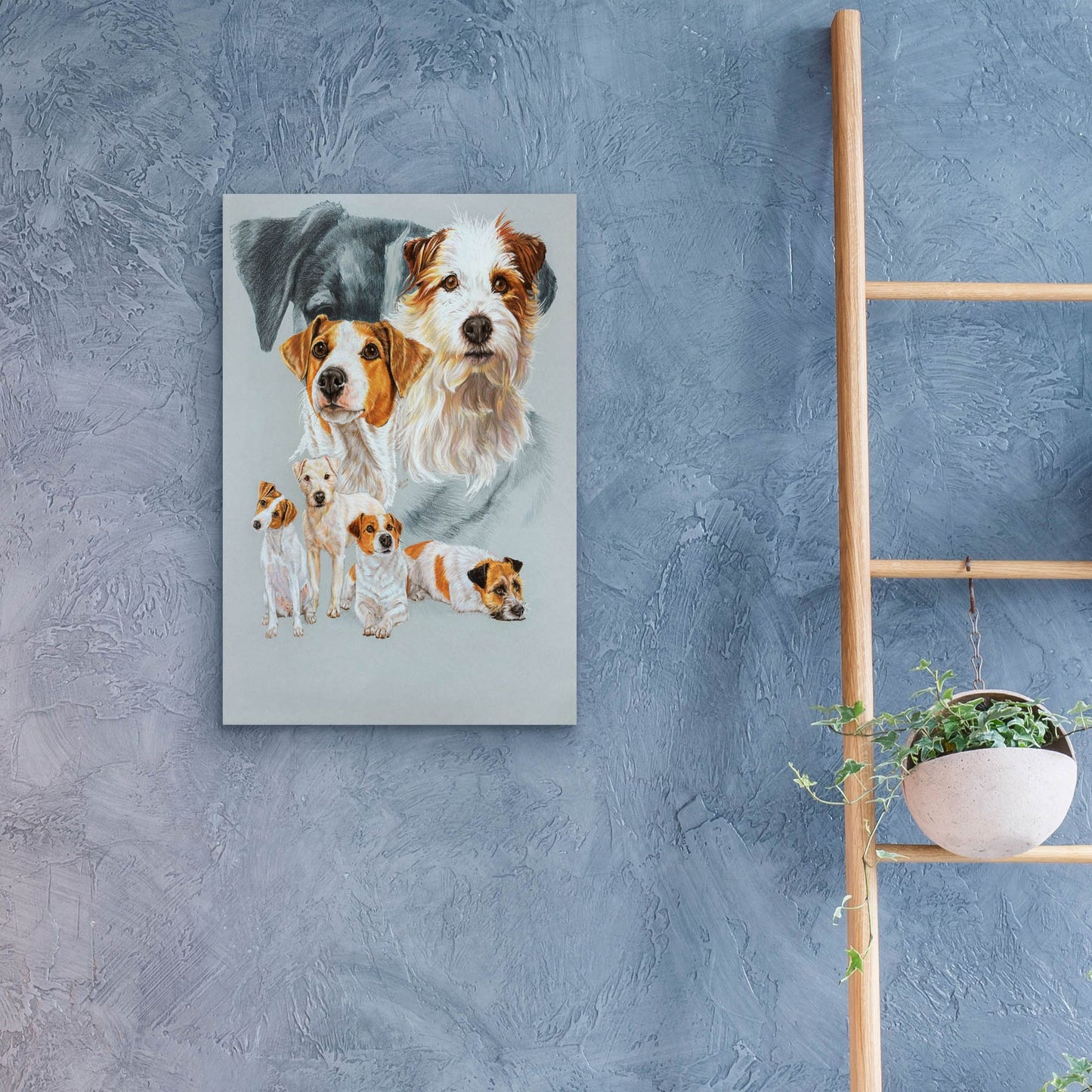 Epic Art 'Jack Russell and Ghost' by Barbara Keith, Acrylic Glass Wall Art,16x24