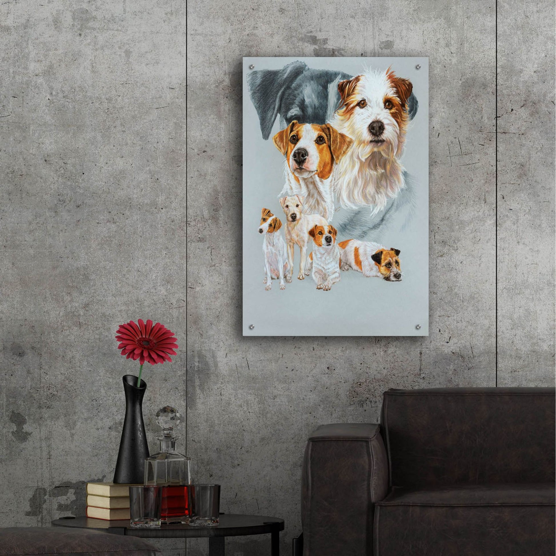 Epic Art 'Jack Russell and Ghost' by Barbara Keith, Acrylic Glass Wall Art,24x36