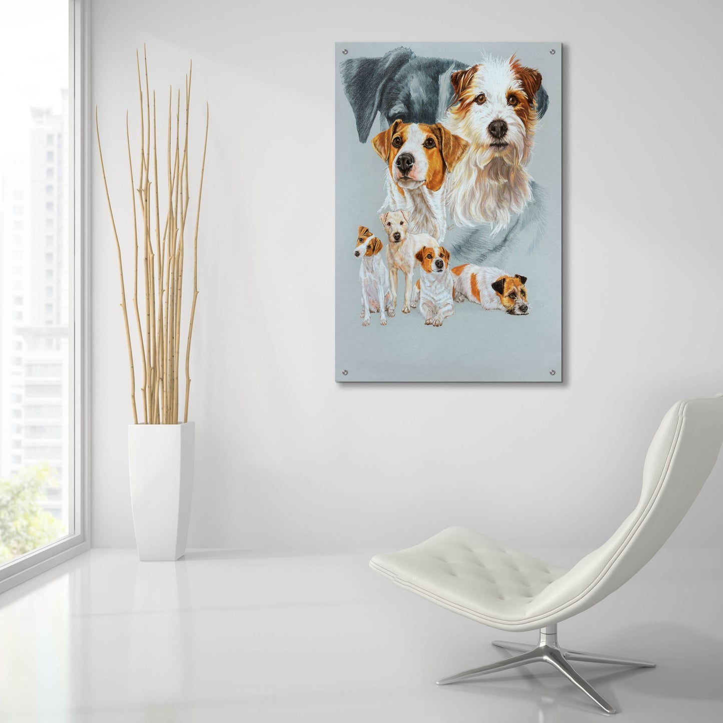 Epic Art 'Jack Russell and Ghost' by Barbara Keith, Acrylic Glass Wall Art,24x36