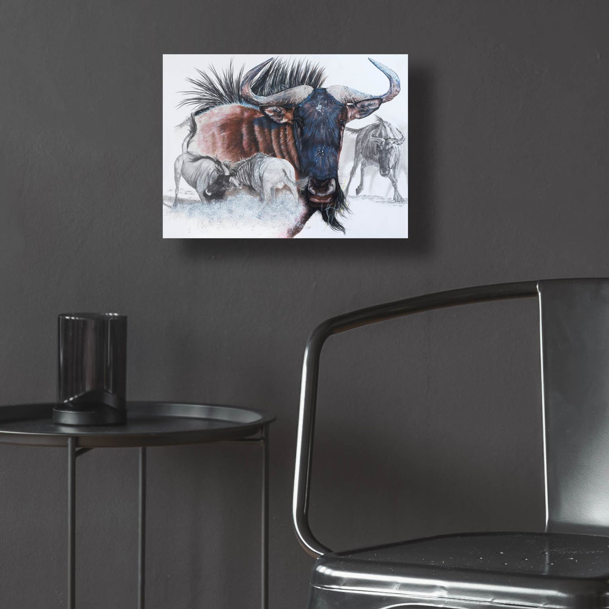 Epic Art 'Wildebeest' by Barbara Keith, Acrylic Glass Wall Art,16x12