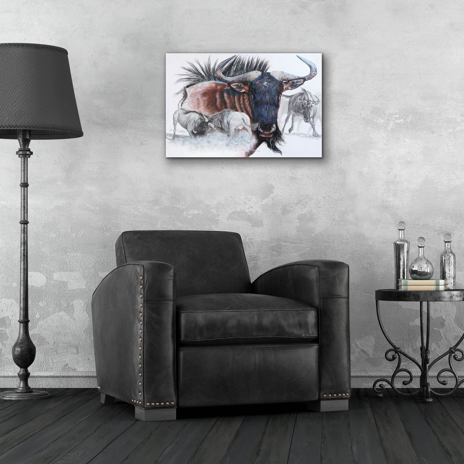 Epic Art 'Wildebeest' by Barbara Keith, Acrylic Glass Wall Art,24x16