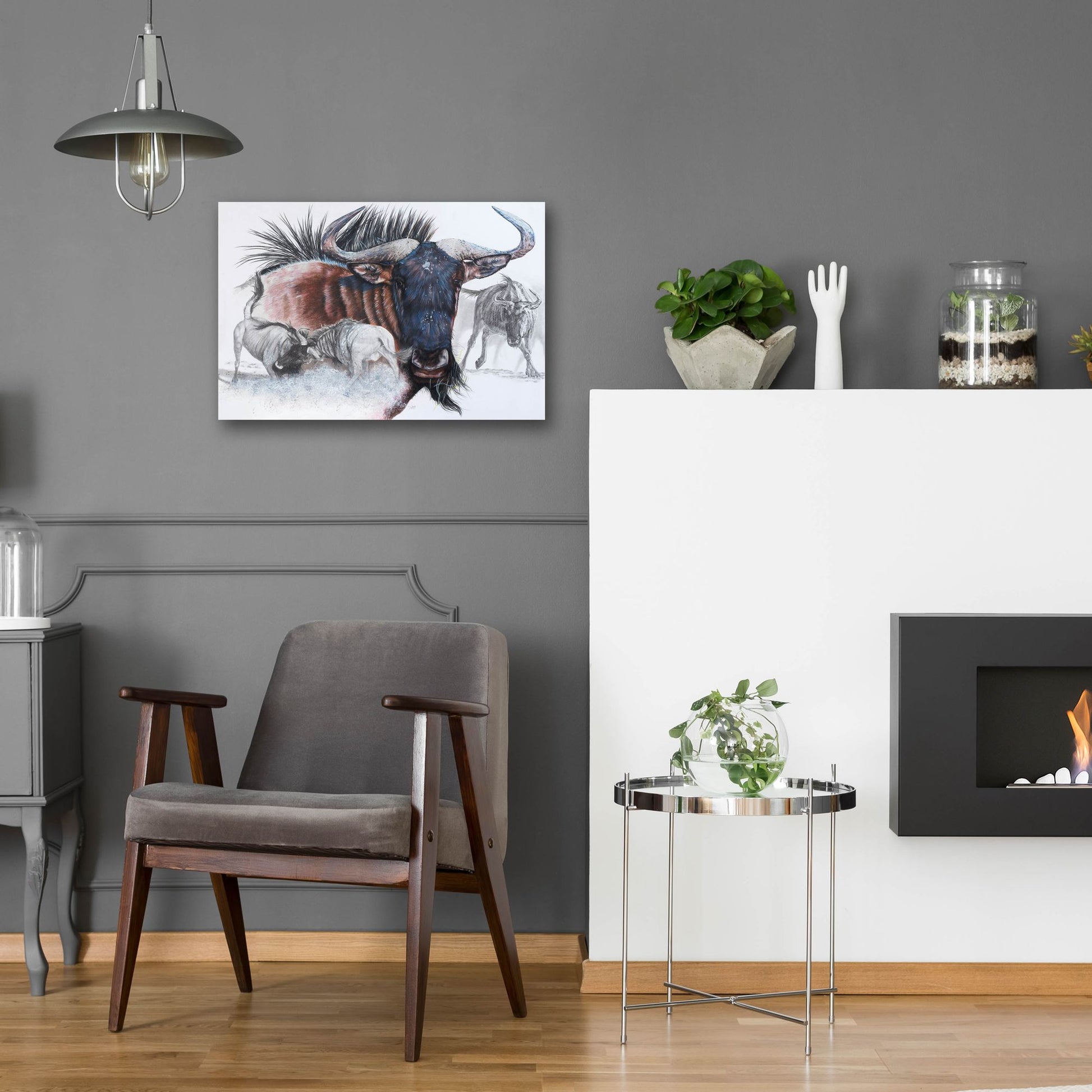 Epic Art 'Wildebeest' by Barbara Keith, Acrylic Glass Wall Art,24x16