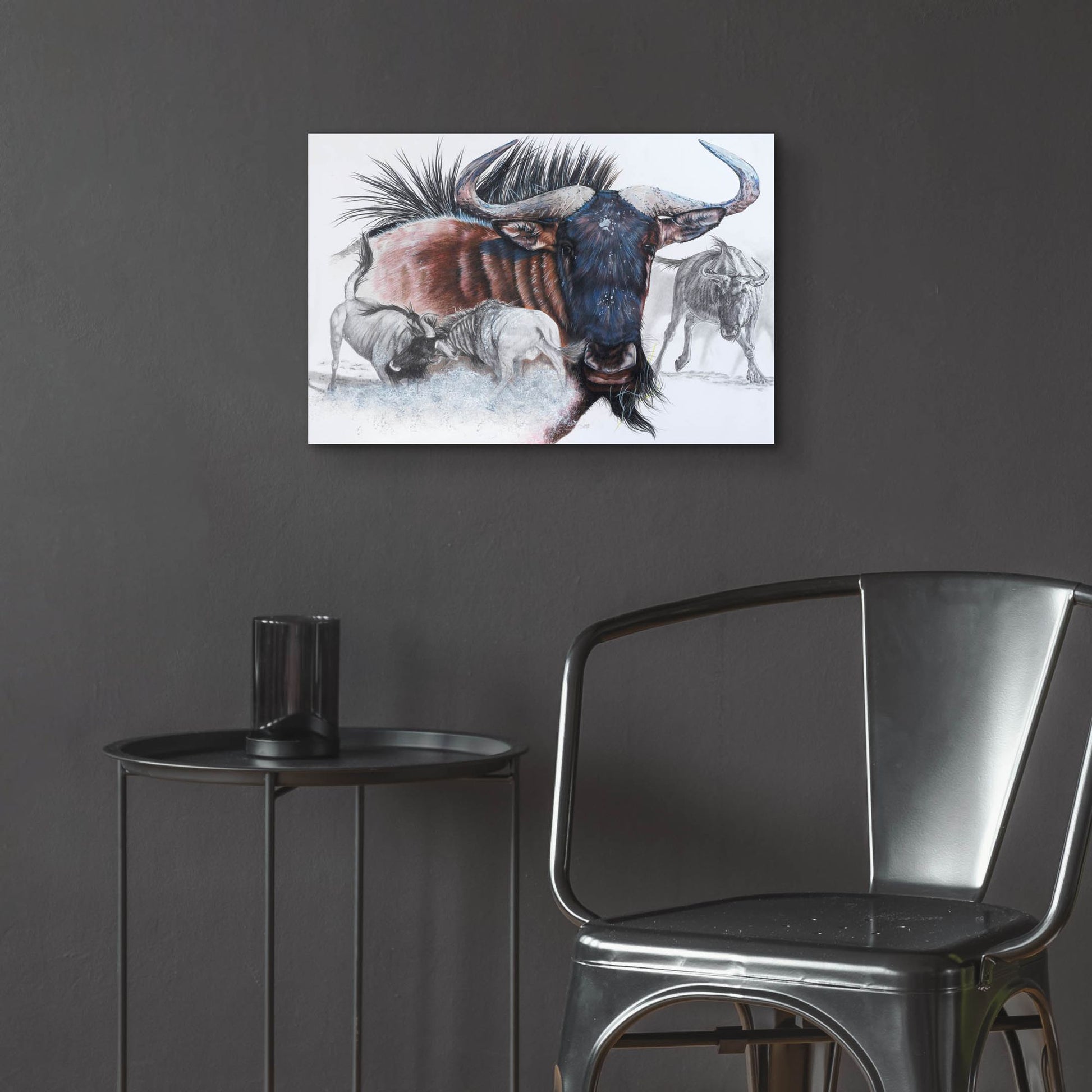 Epic Art 'Wildebeest' by Barbara Keith, Acrylic Glass Wall Art,24x16