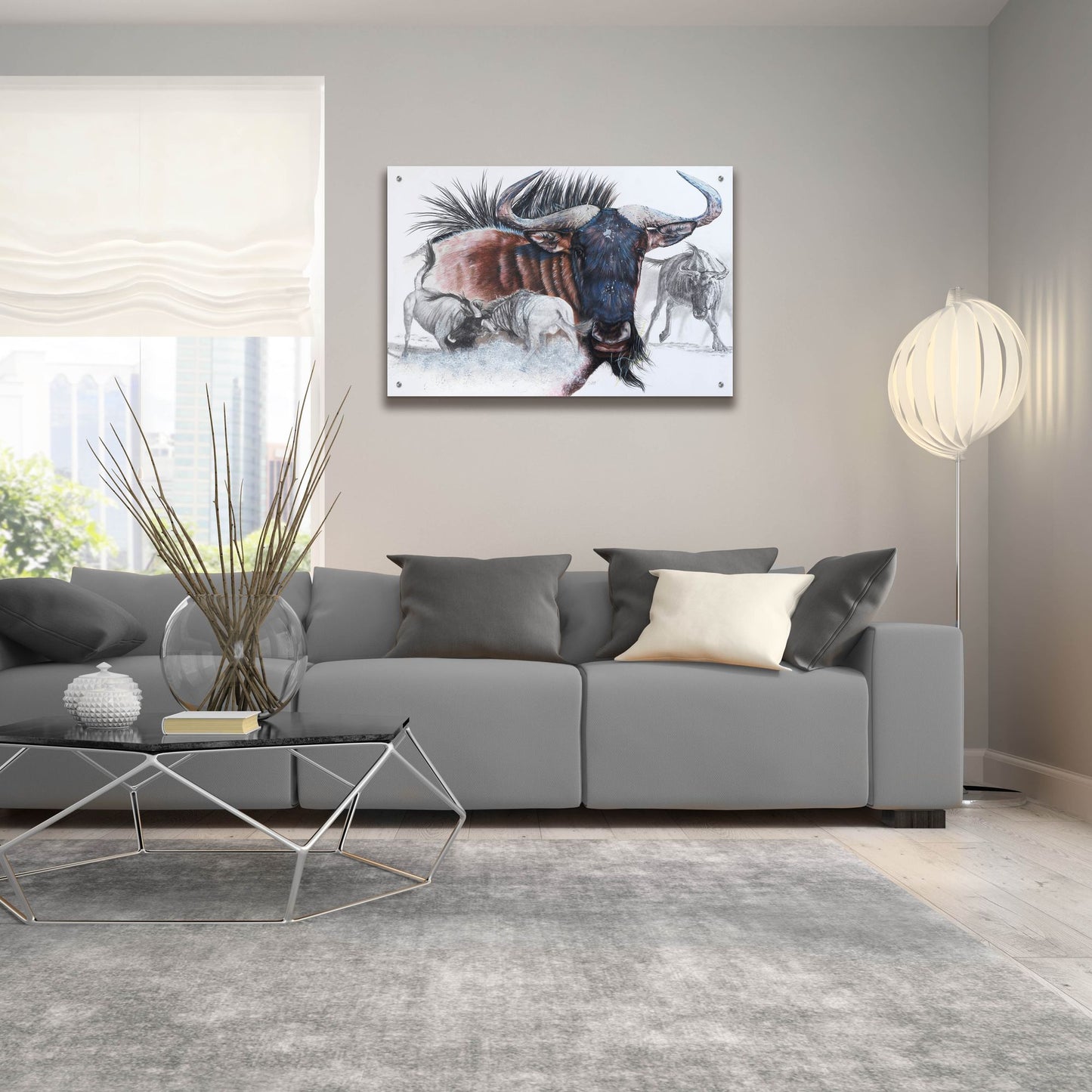 Epic Art 'Wildebeest' by Barbara Keith, Acrylic Glass Wall Art,36x24