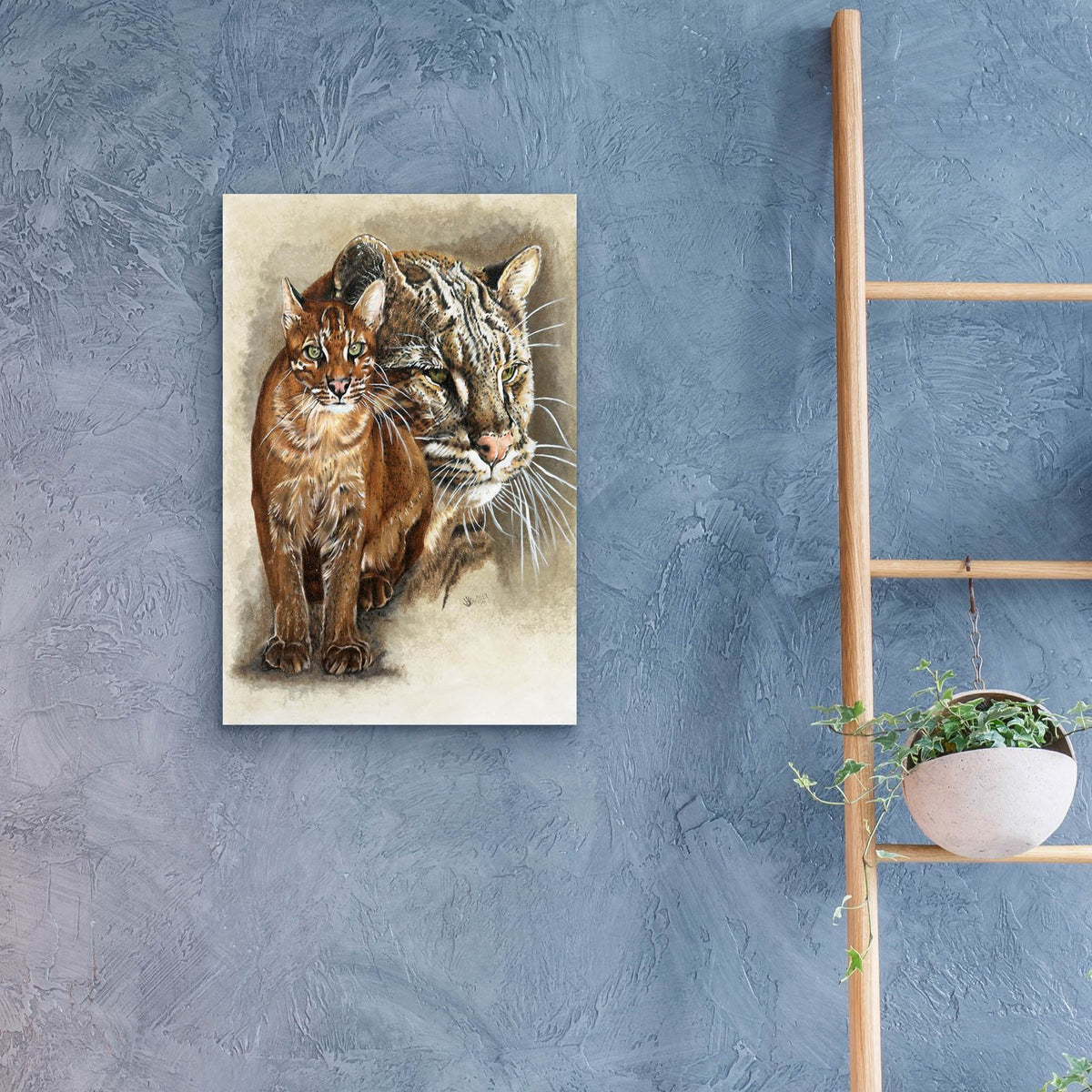 Asian Golden Cat by Barbara Keith - 16x24 acrylic wall art in a room