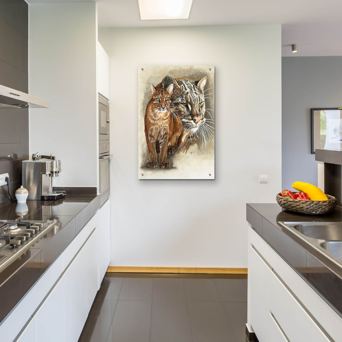 Asian Golden Cat by Barbara Keith - 24x36 acrylic wall art in a room