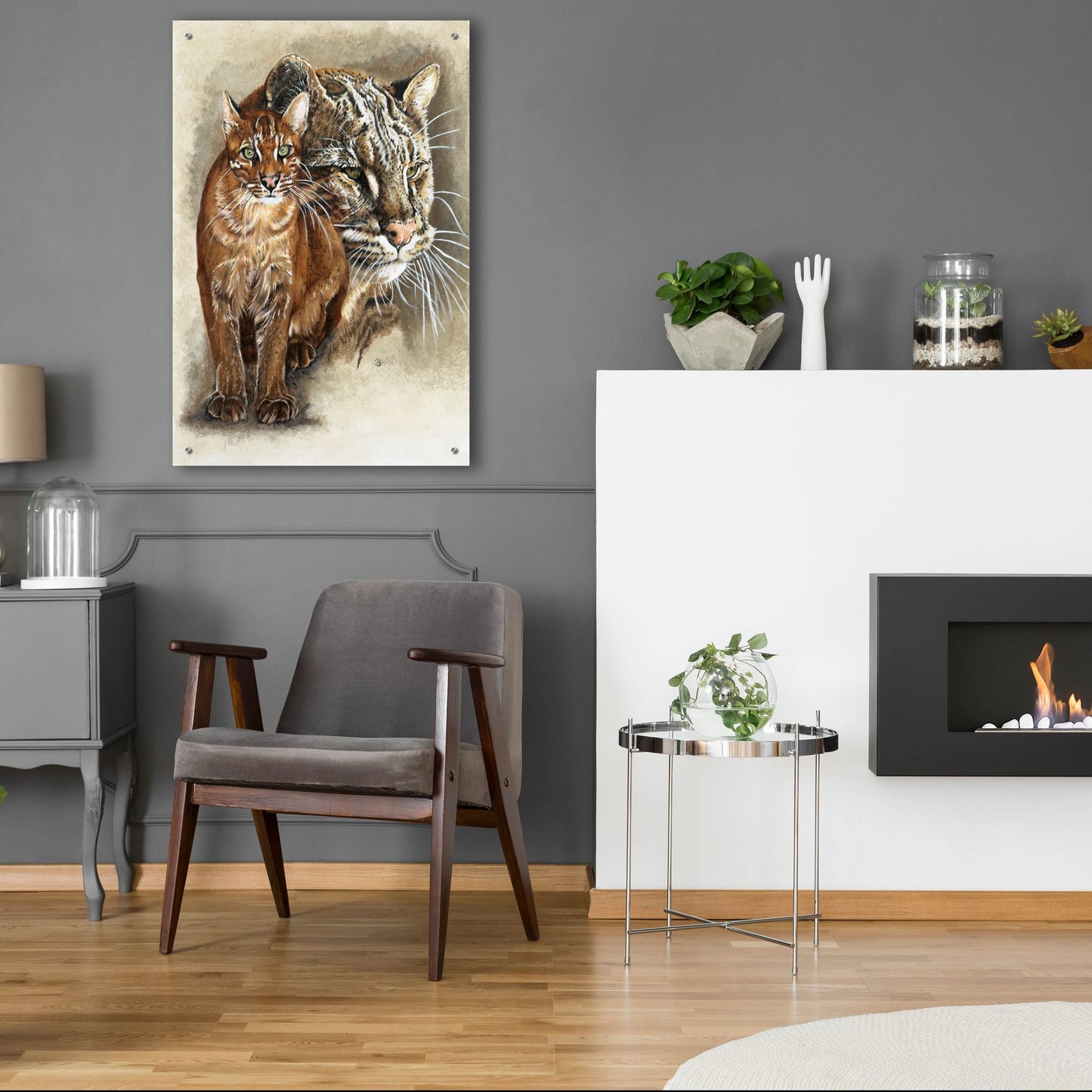 Epic Art 'Asian Golden Cat' by Barbara Keith, Acrylic Glass Wall Art,24x36