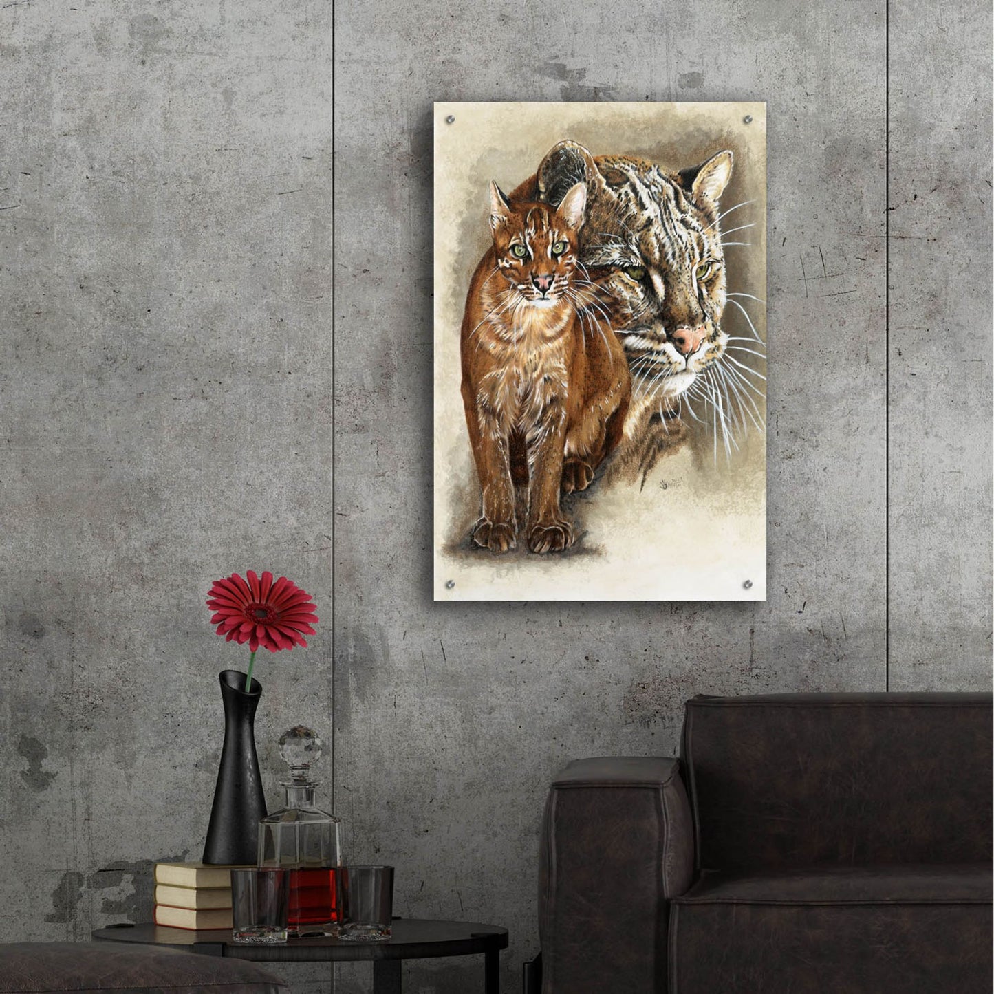 Epic Art 'Asian Golden Cat' by Barbara Keith, Acrylic Glass Wall Art,24x36