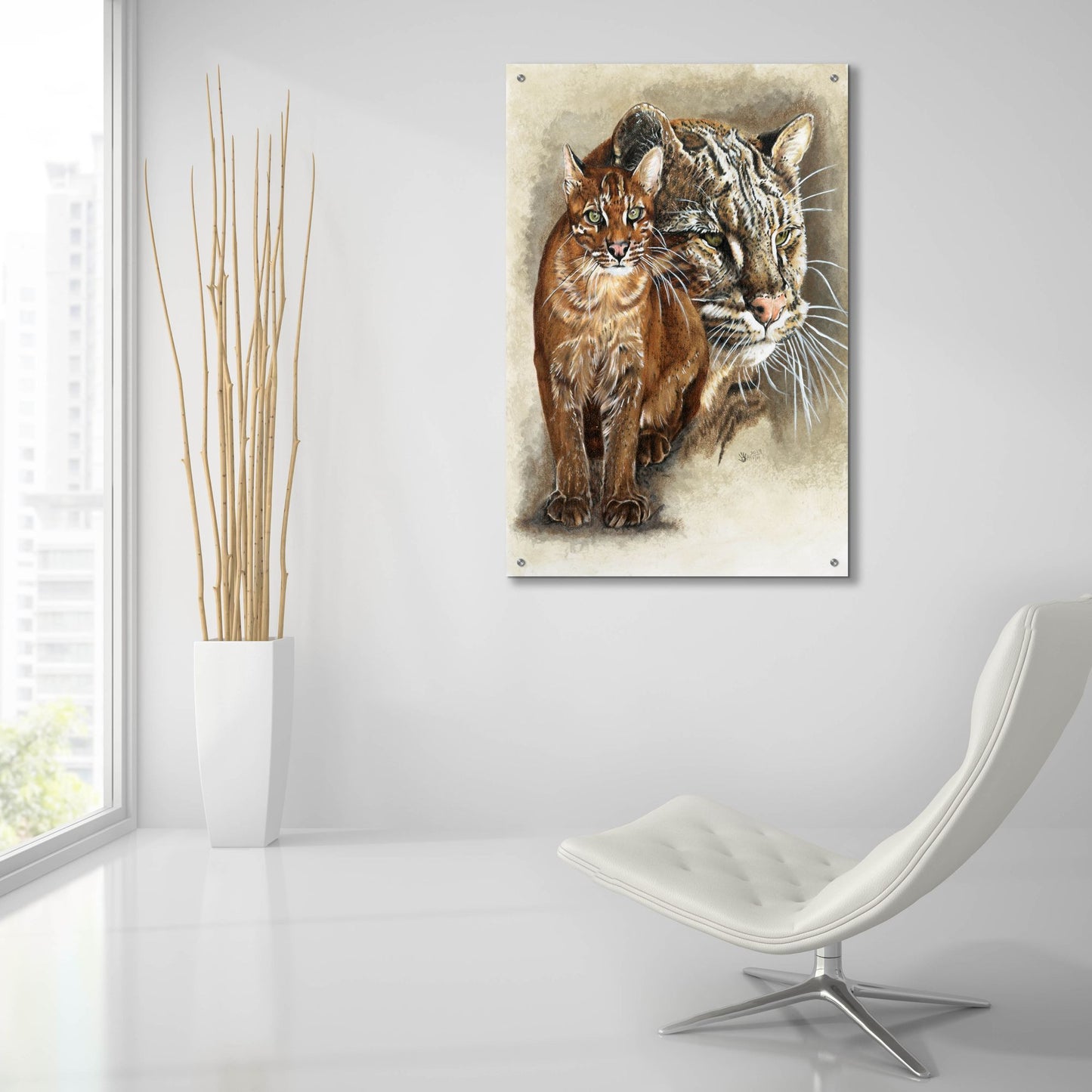 Epic Art 'Asian Golden Cat' by Barbara Keith, Acrylic Glass Wall Art,24x36