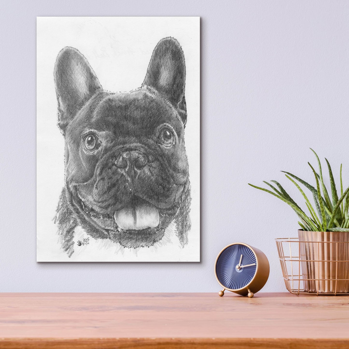 Epic Art 'French Bulldog 3' by Barbara Keith, Acrylic Glass Wall Art,12x16