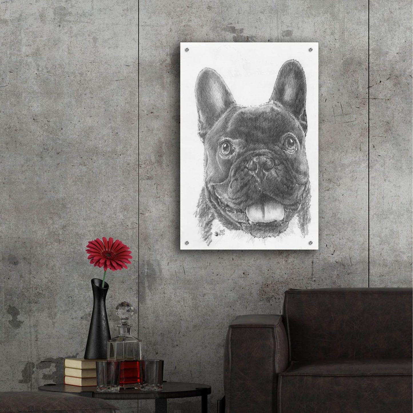 Epic Art 'French Bulldog 3' by Barbara Keith, Acrylic Glass Wall Art,24x36