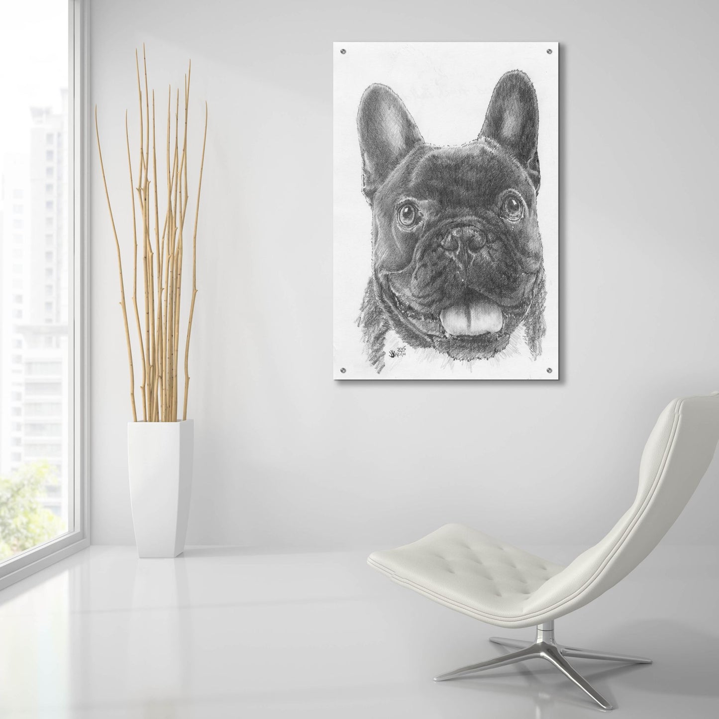 Epic Art 'French Bulldog 3' by Barbara Keith, Acrylic Glass Wall Art,24x36