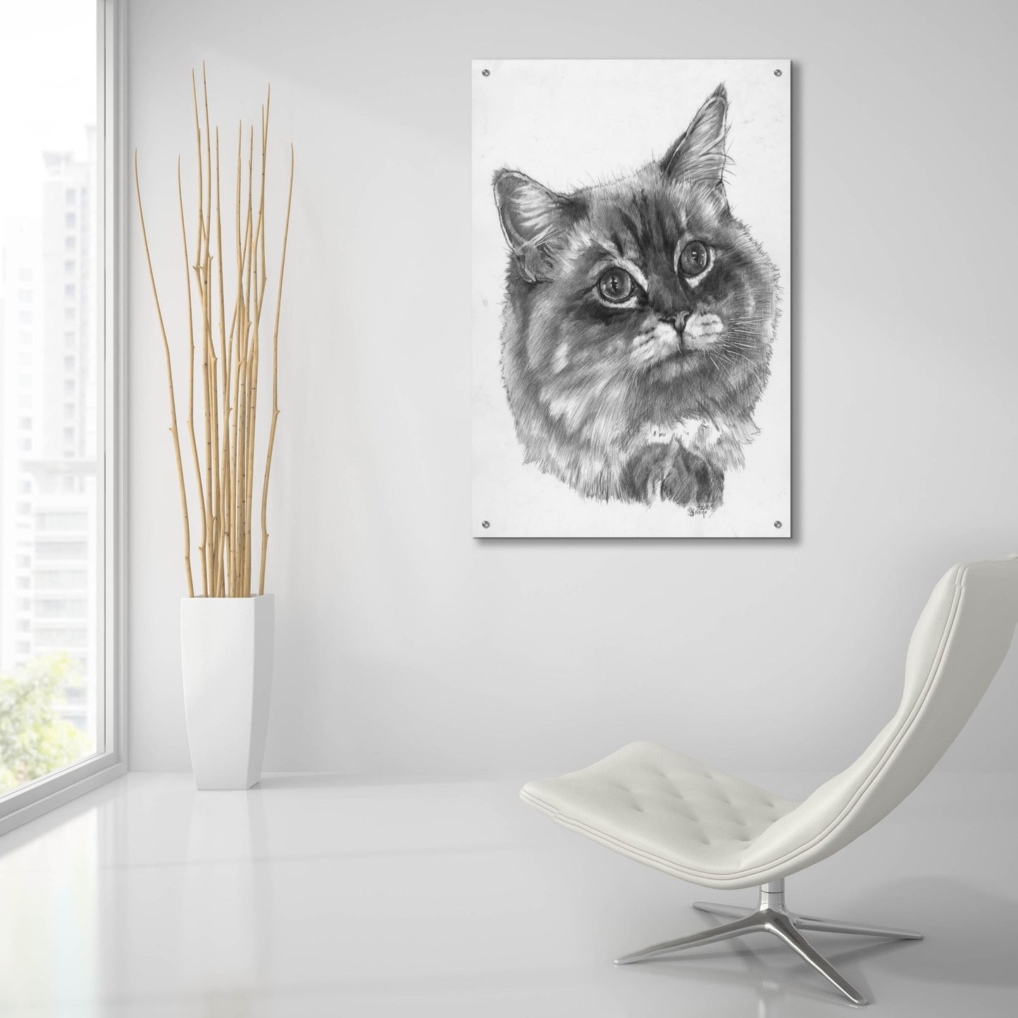 Epic Art 'Kitty' by Barbara Keith, Acrylic Glass Wall Art,24x36