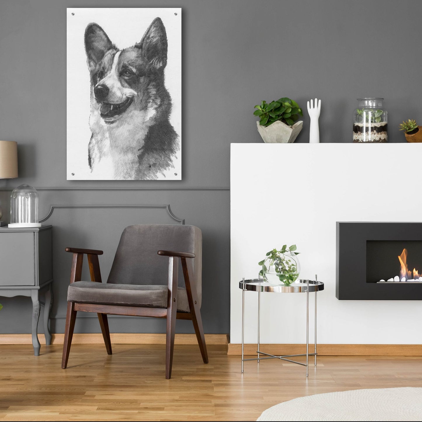 Epic Art 'Welsh Corgi' by Barbara Keith, Acrylic Glass Wall Art,24x36