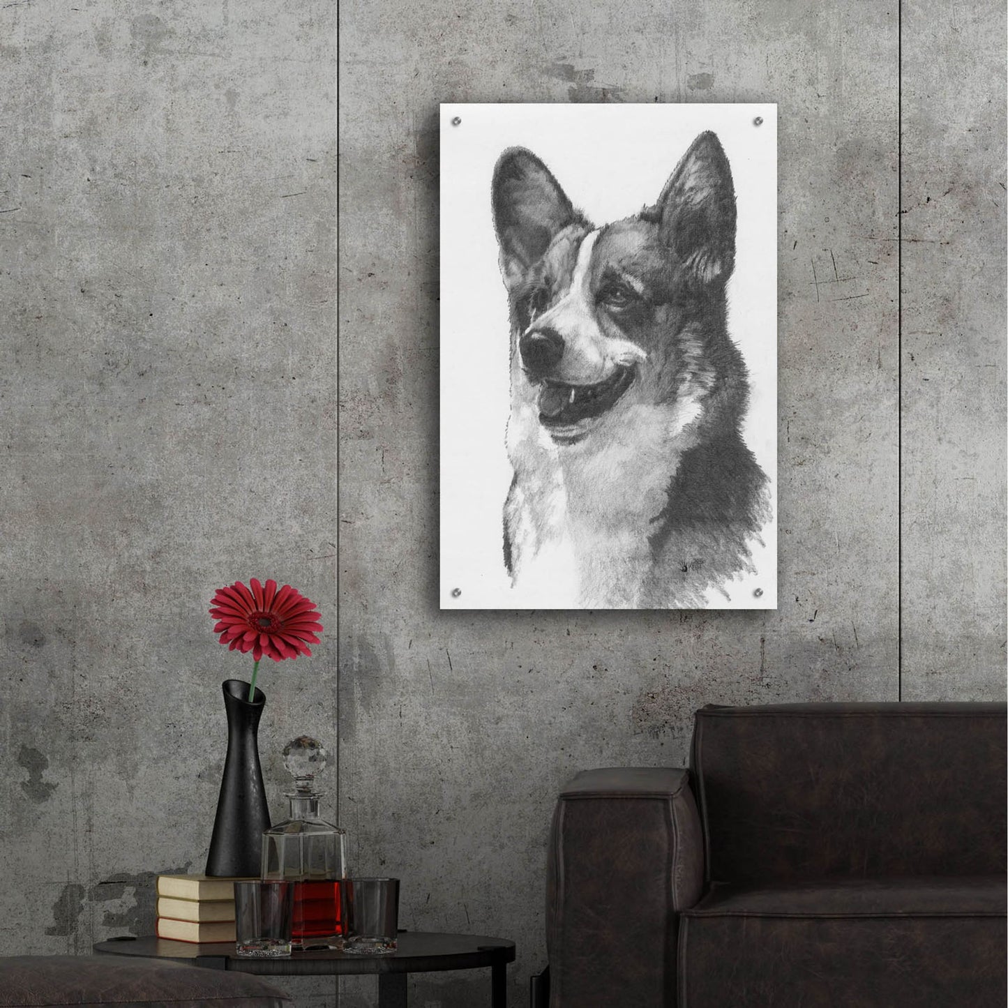 Epic Art 'Welsh Corgi' by Barbara Keith, Acrylic Glass Wall Art,24x36