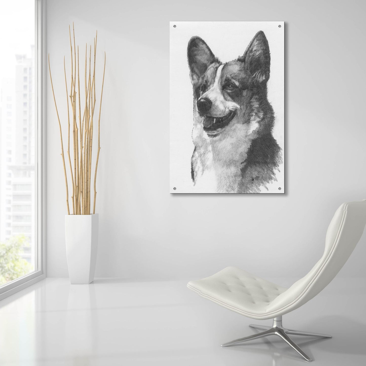 Epic Art 'Welsh Corgi' by Barbara Keith, Acrylic Glass Wall Art,24x36