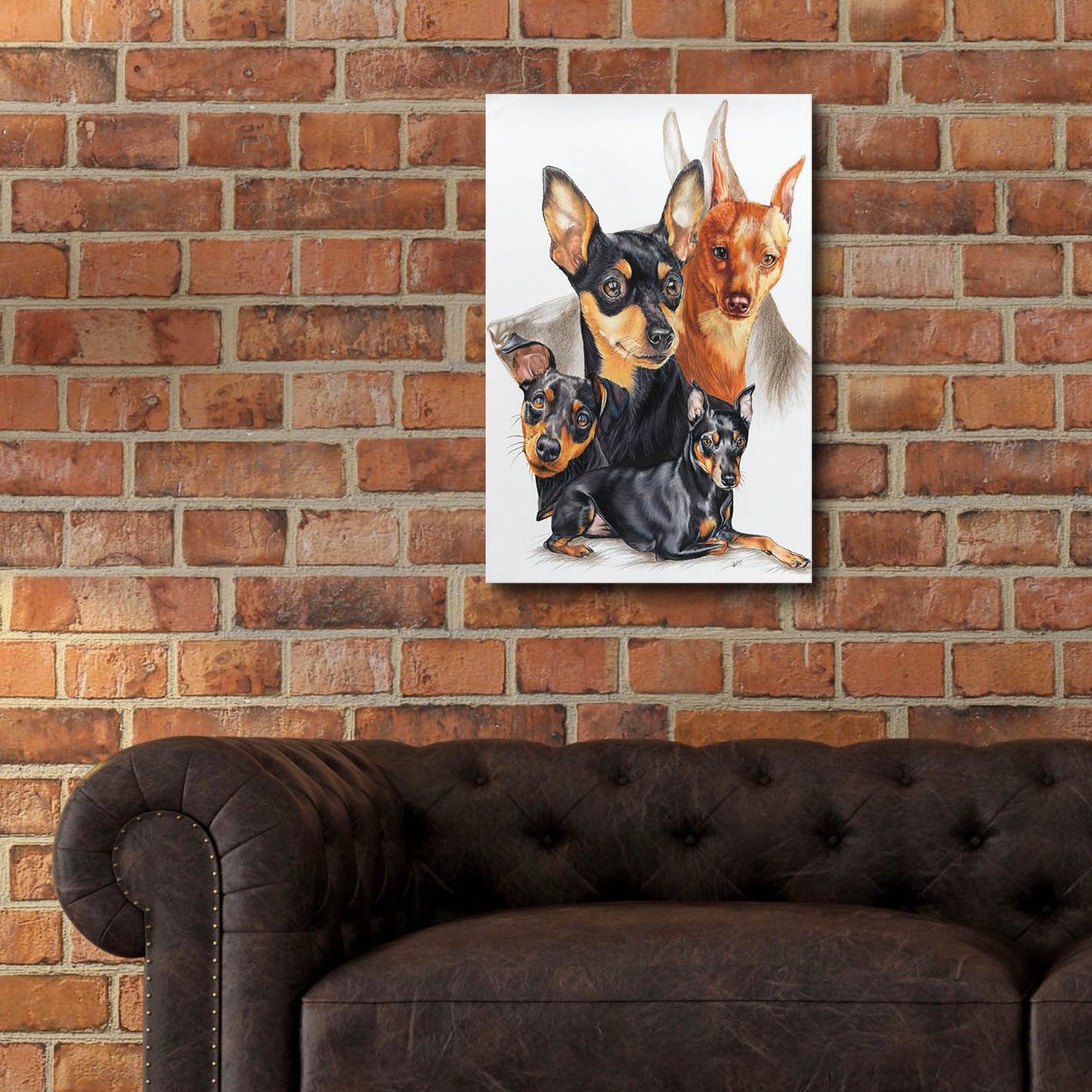 Epic Art 'Miniature Pinscher Medley' by Barbara Keith, Acrylic Glass Wall Art,16x24