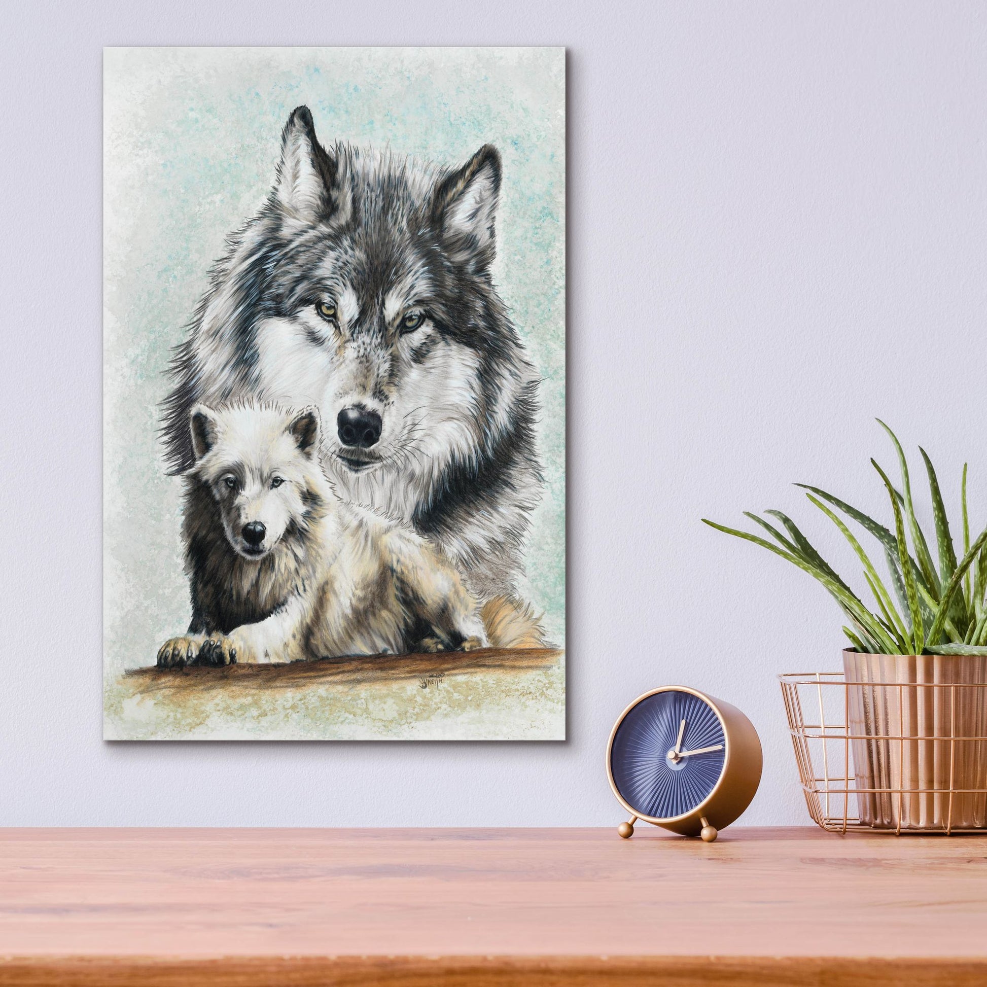 Epic Art 'Tundra Wolf' by Barbara Keith, Acrylic Glass Wall Art,12x16