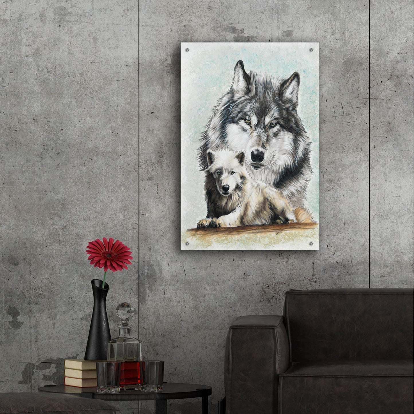 Epic Art 'Tundra Wolf' by Barbara Keith, Acrylic Glass Wall Art,24x36