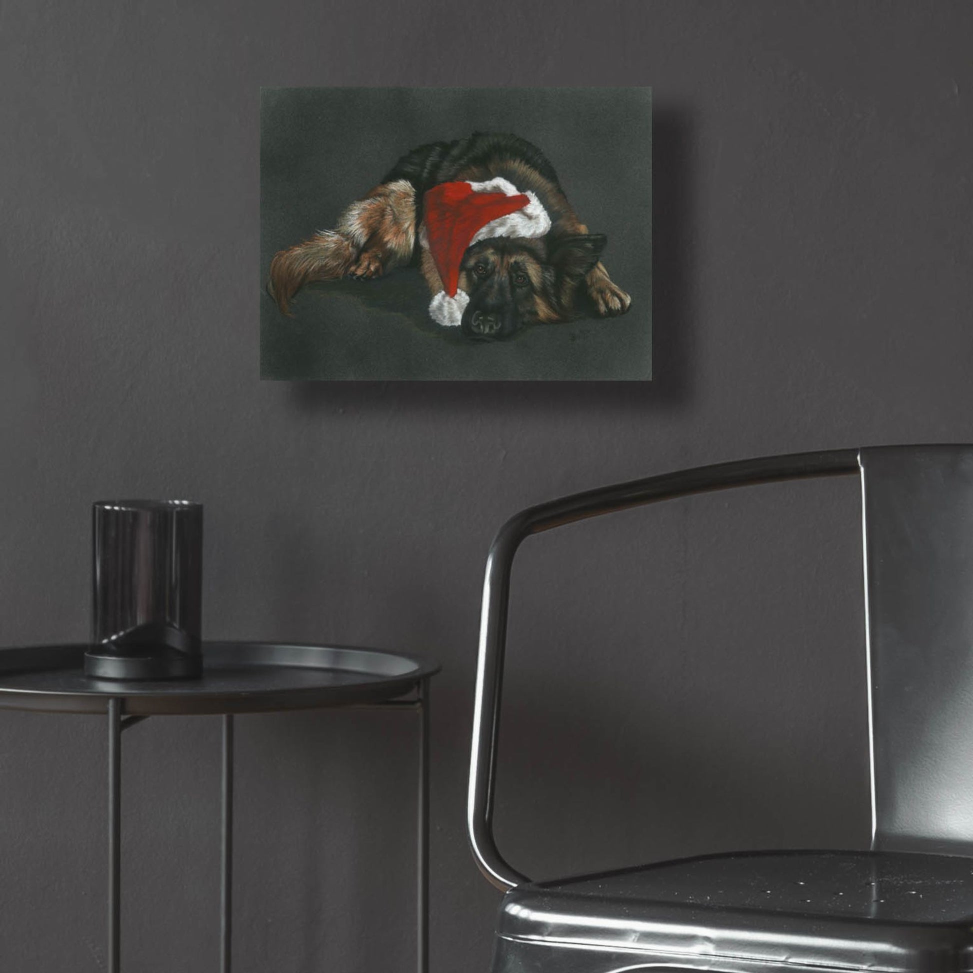 Epic Art 'Weihnachts Hound' by Barbara Keith, Acrylic Glass Wall Art,16x12