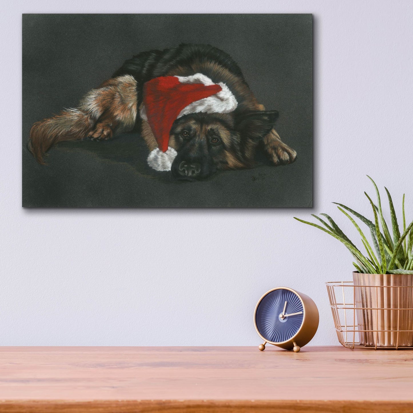 Epic Art 'Weihnachts Hound' by Barbara Keith, Acrylic Glass Wall Art,16x12