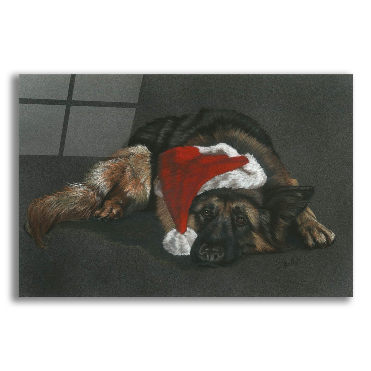 Epic Art 'Weihnachts Hound' by Barbara Keith, Acrylic Glass Wall Art,16x12