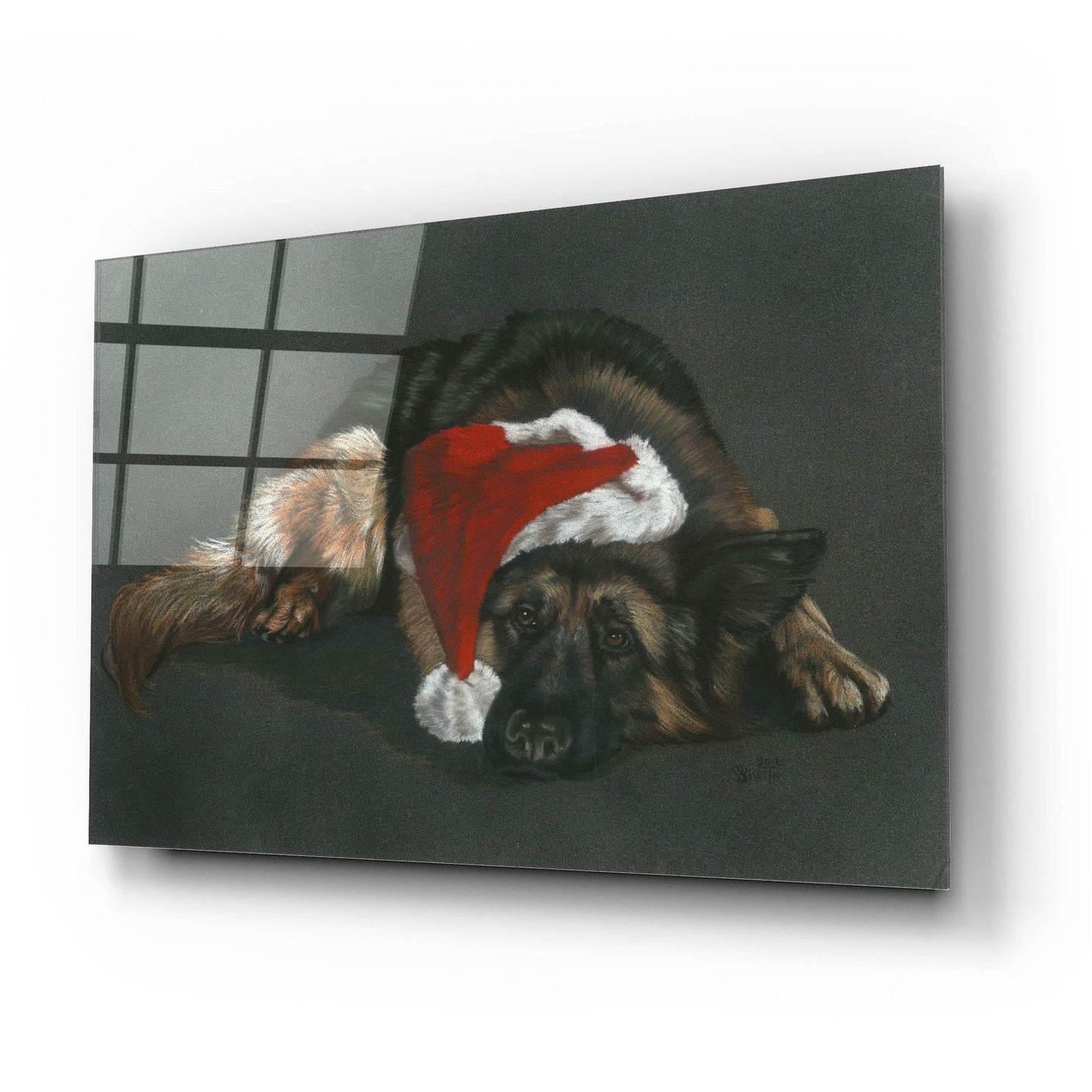 Epic Art 'Weihnachts Hound' by Barbara Keith, Acrylic Glass Wall Art,24x16